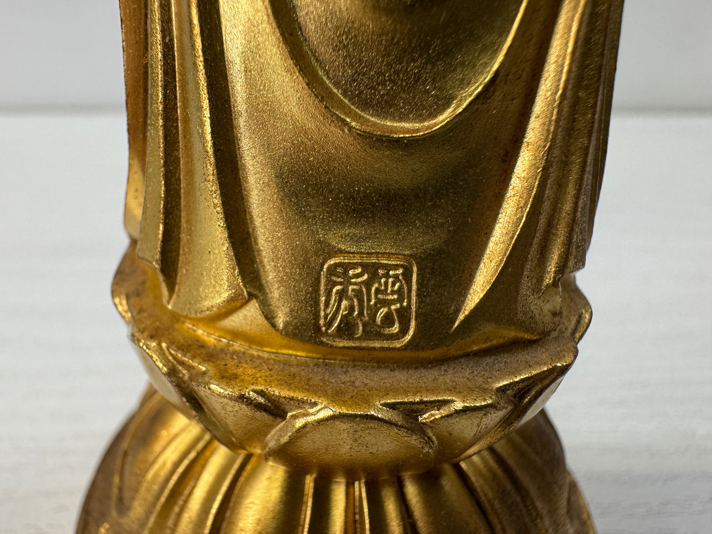 Y10557 STATUE metal Kannon figurine signed Japan antique figure interior decor
