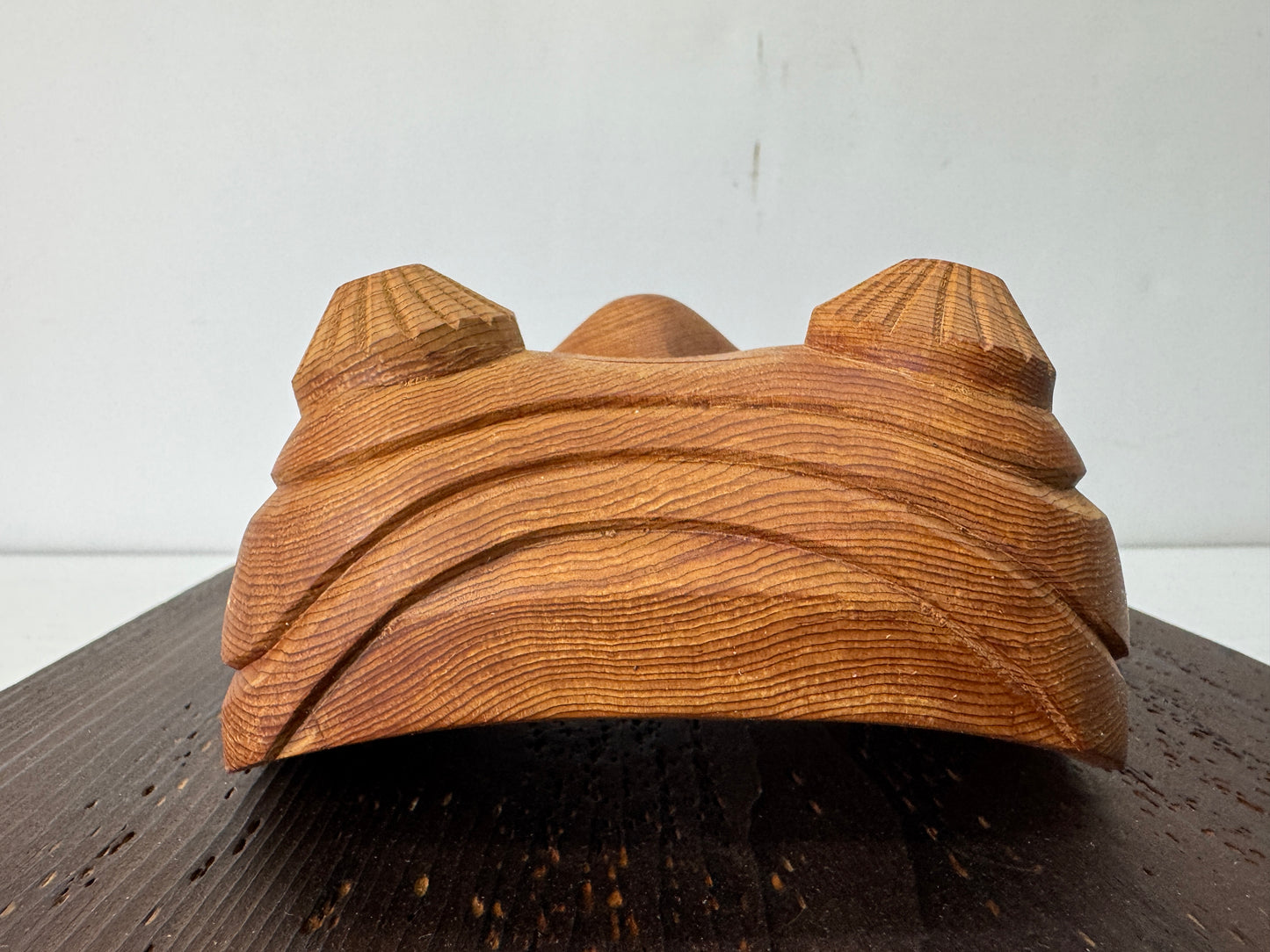 Y10562 NOH MASK wood carving Okina old man signed box Japan antique omen men