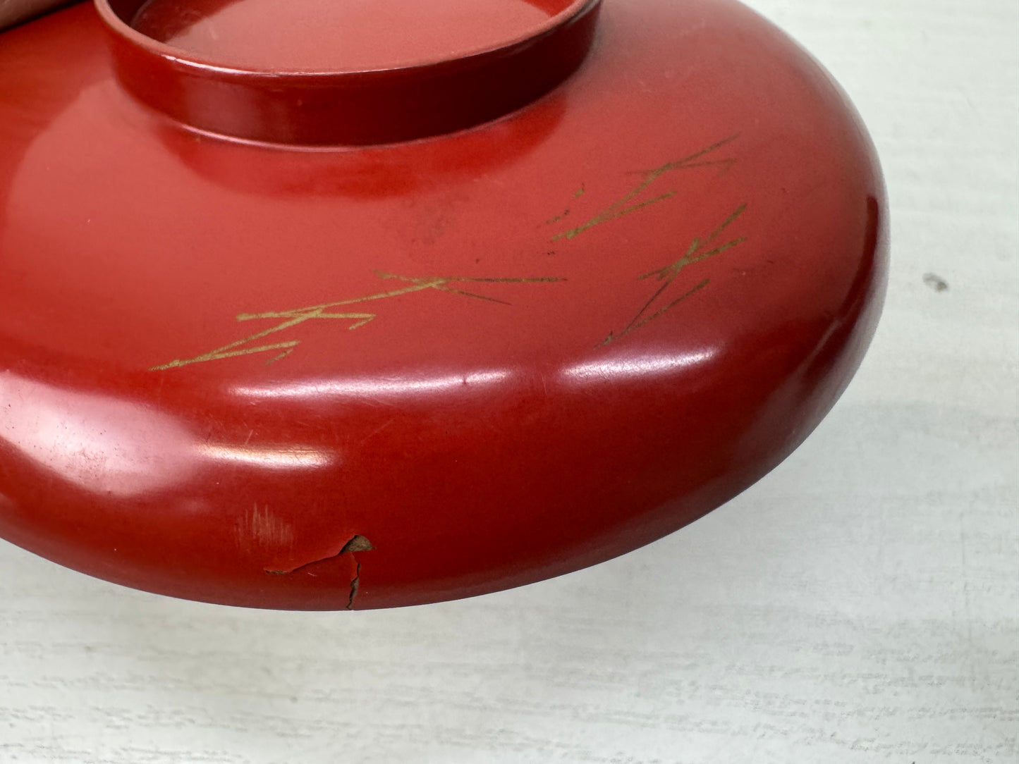 Y10567 CHAWAN Crane Turtle Makie Sake cup triple-tiered box Japan antique