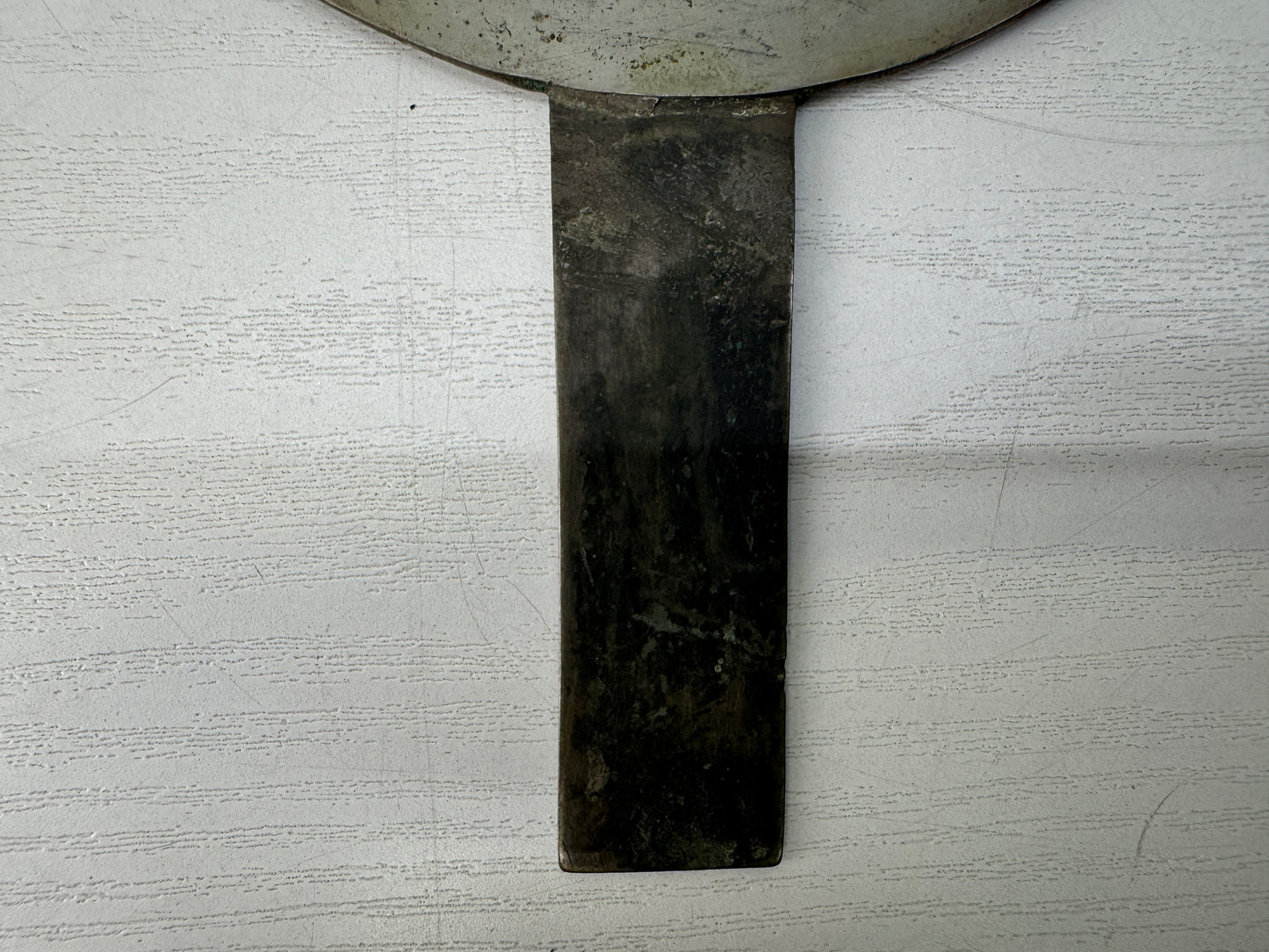 Y10568 KAGAMI old mirror Paulownia Phoenix signed Japan antique grooming care