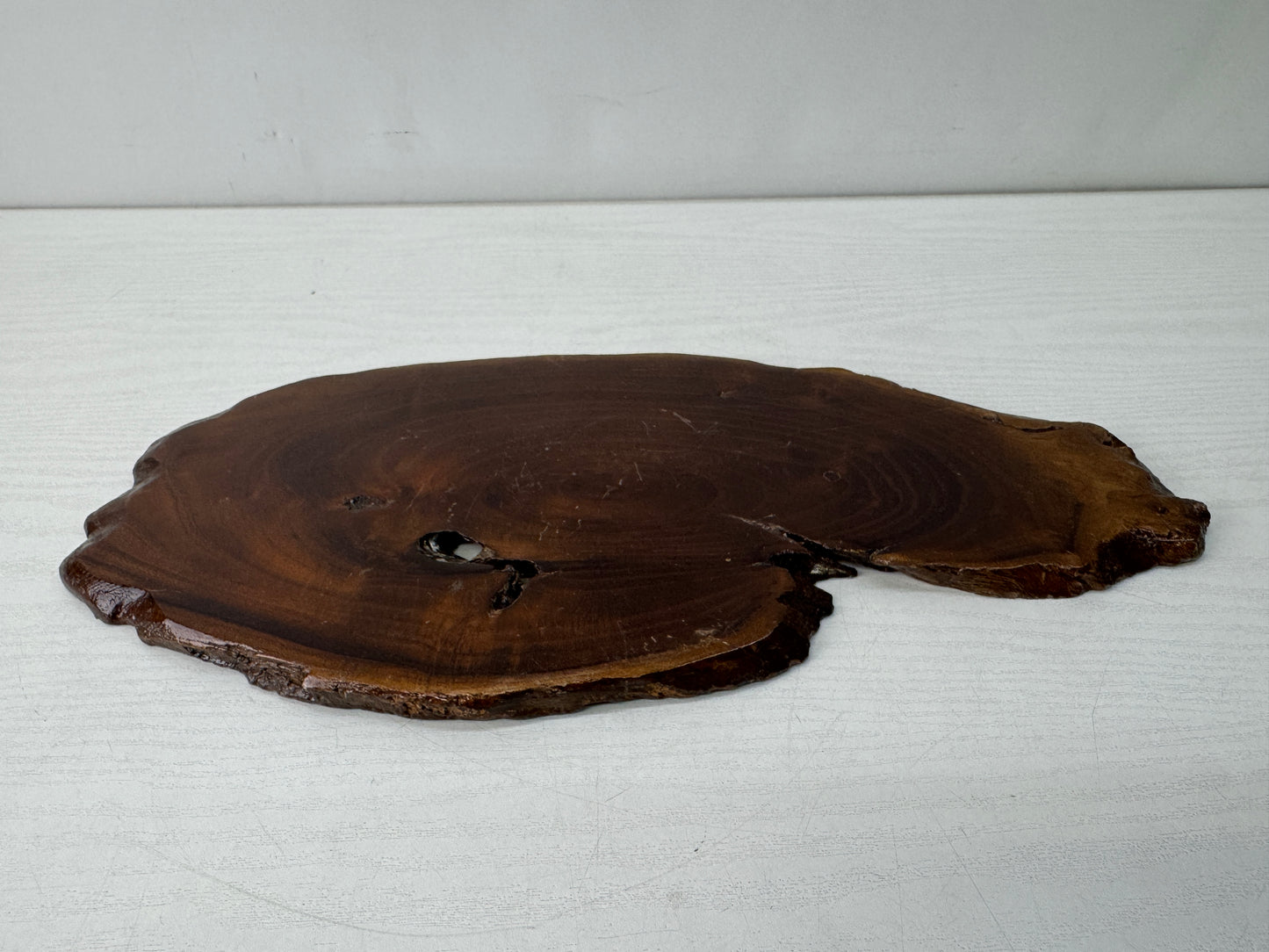 Y10569 FLOWER STAND wood base plate incense burner  Japan antique ikebana table