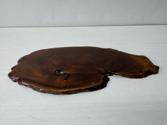 Y10569 FLOWER STAND wood base plate incense burner  Japan antique ikebana table