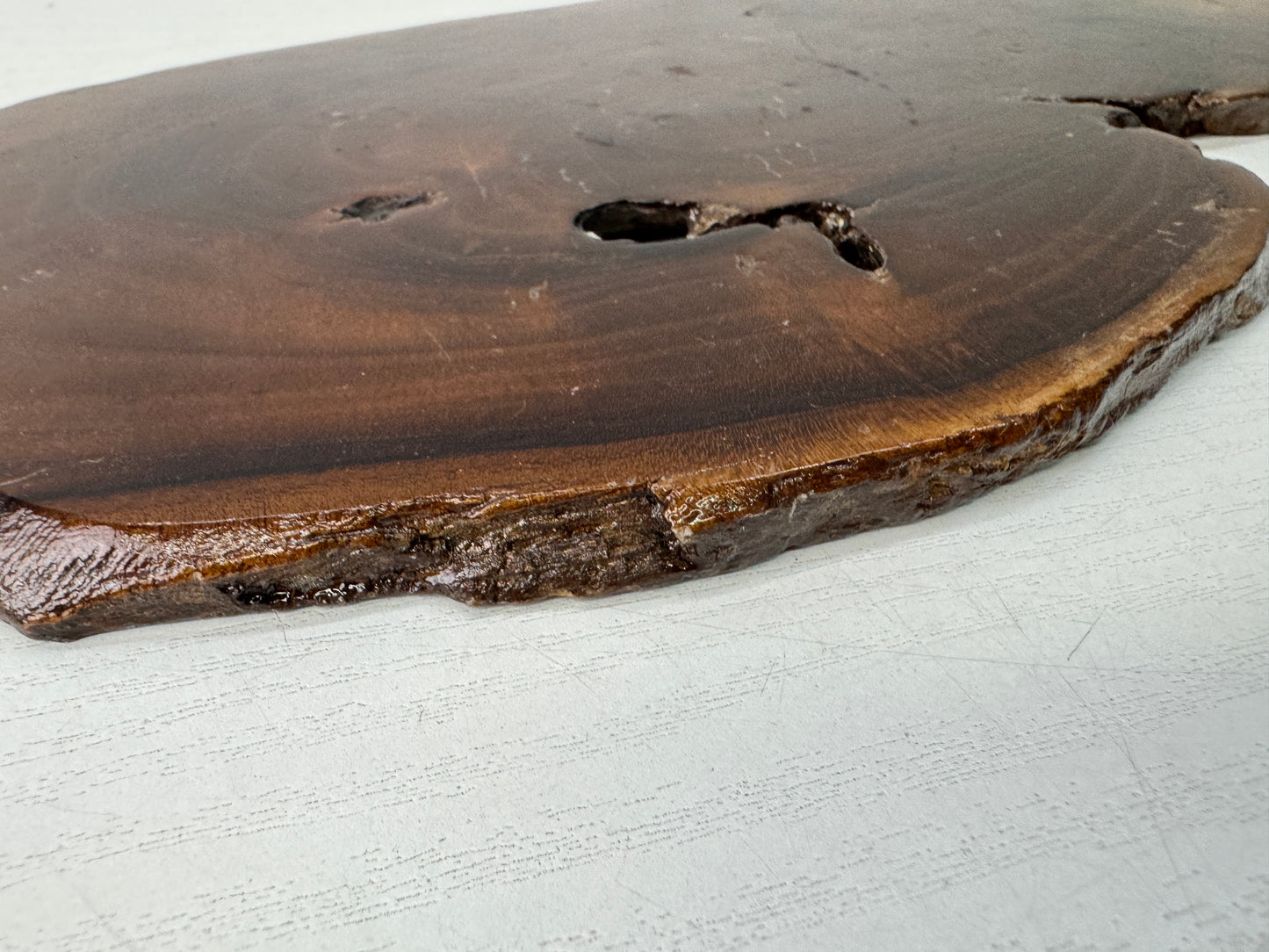 Y10569 FLOWER STAND wood base plate incense burner  Japan antique ikebana table