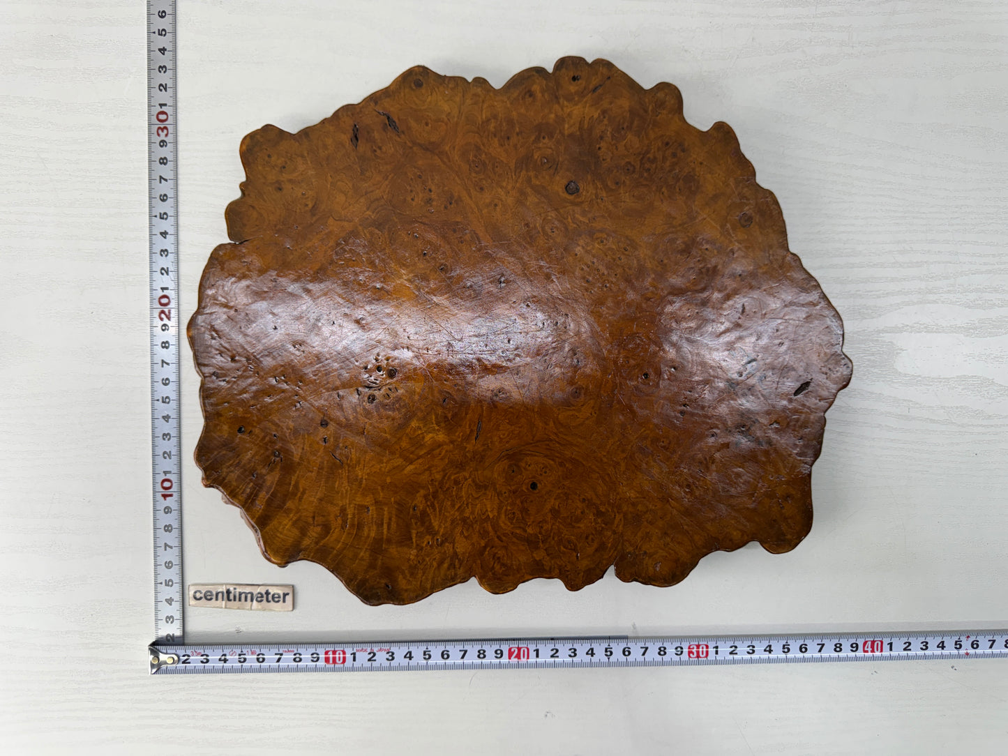 Y10570 FLOWER STAND Tamamoku wood base plate Japan antique ikebana arrangement