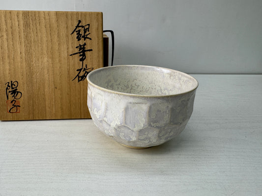 Y10573 CHAWAN Seto-ware bowl signed box Japan antique tea ceremony pottery cup