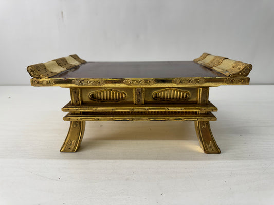 Y10577 Buddhist Altar Equipment Gold Makie Sutra desk Japan antique Buddhism