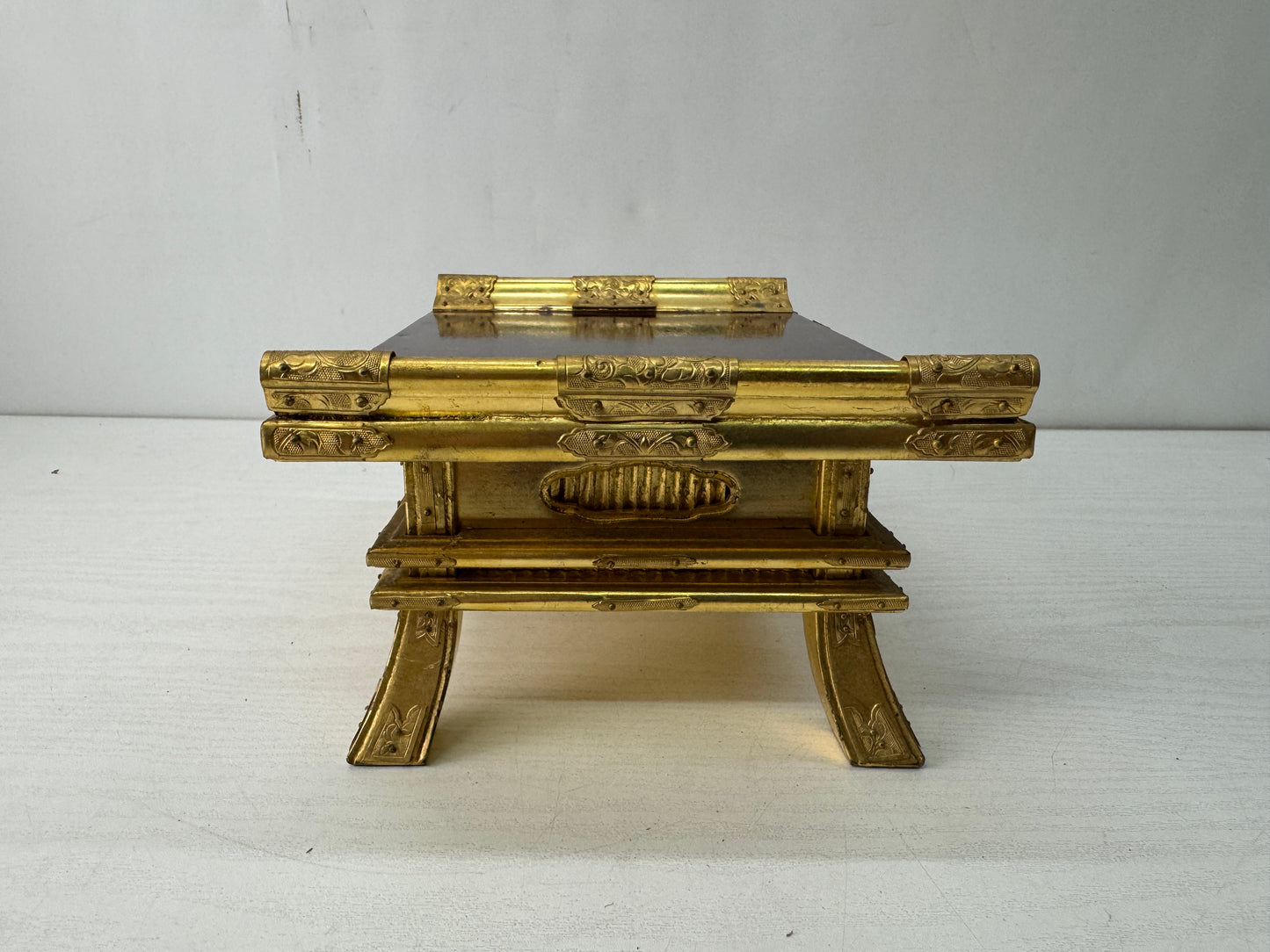 Y10577 Buddhist Altar Equipment Gold Makie Sutra desk Japan antique Buddhism
