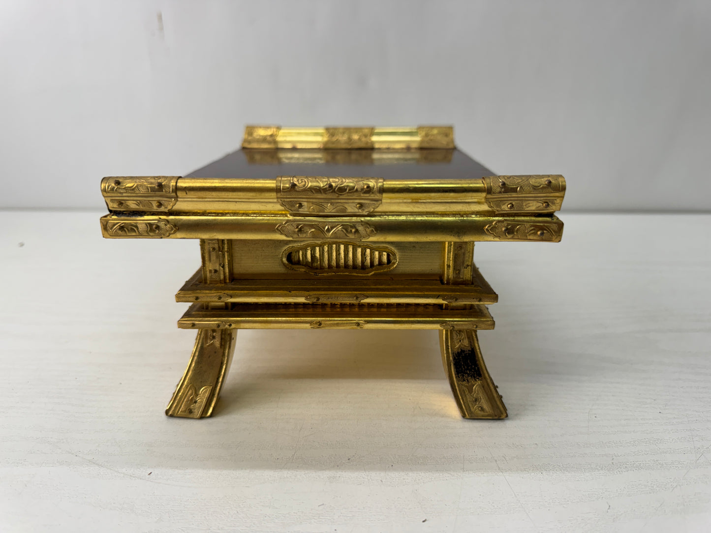 Y10577 Buddhist Altar Equipment Gold Makie Sutra desk Japan antique Buddhism