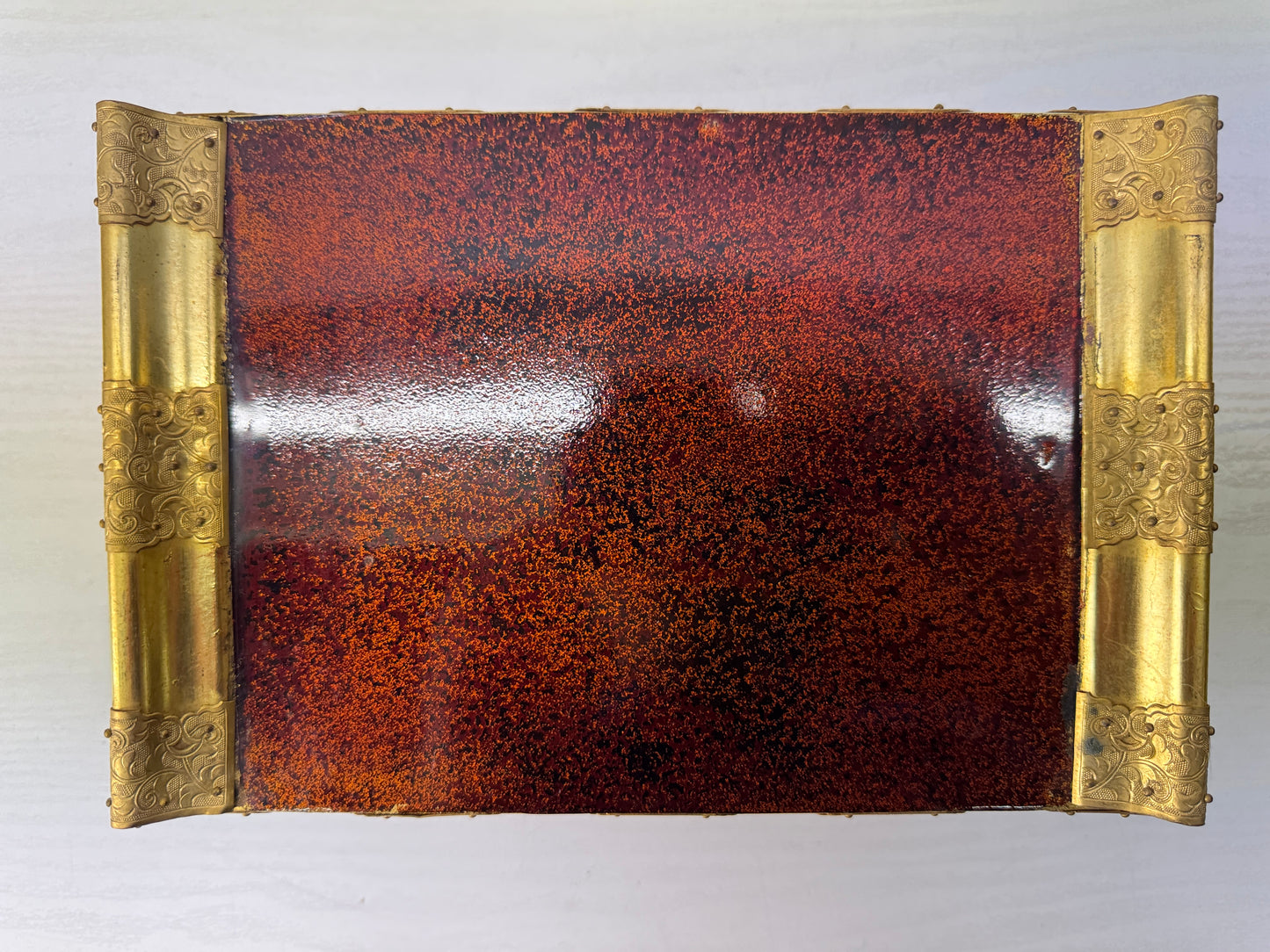 Y10577 Buddhist Altar Equipment Gold Makie Sutra desk Japan antique Buddhism