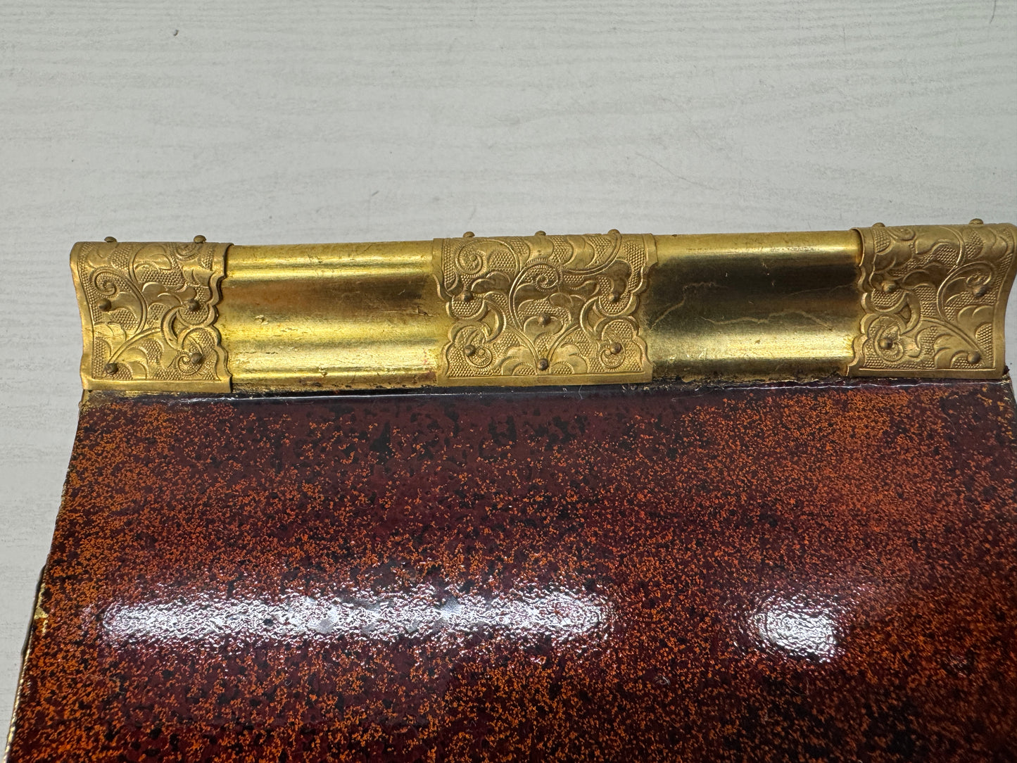 Y10577 Buddhist Altar Equipment Gold Makie Sutra desk Japan antique Buddhism