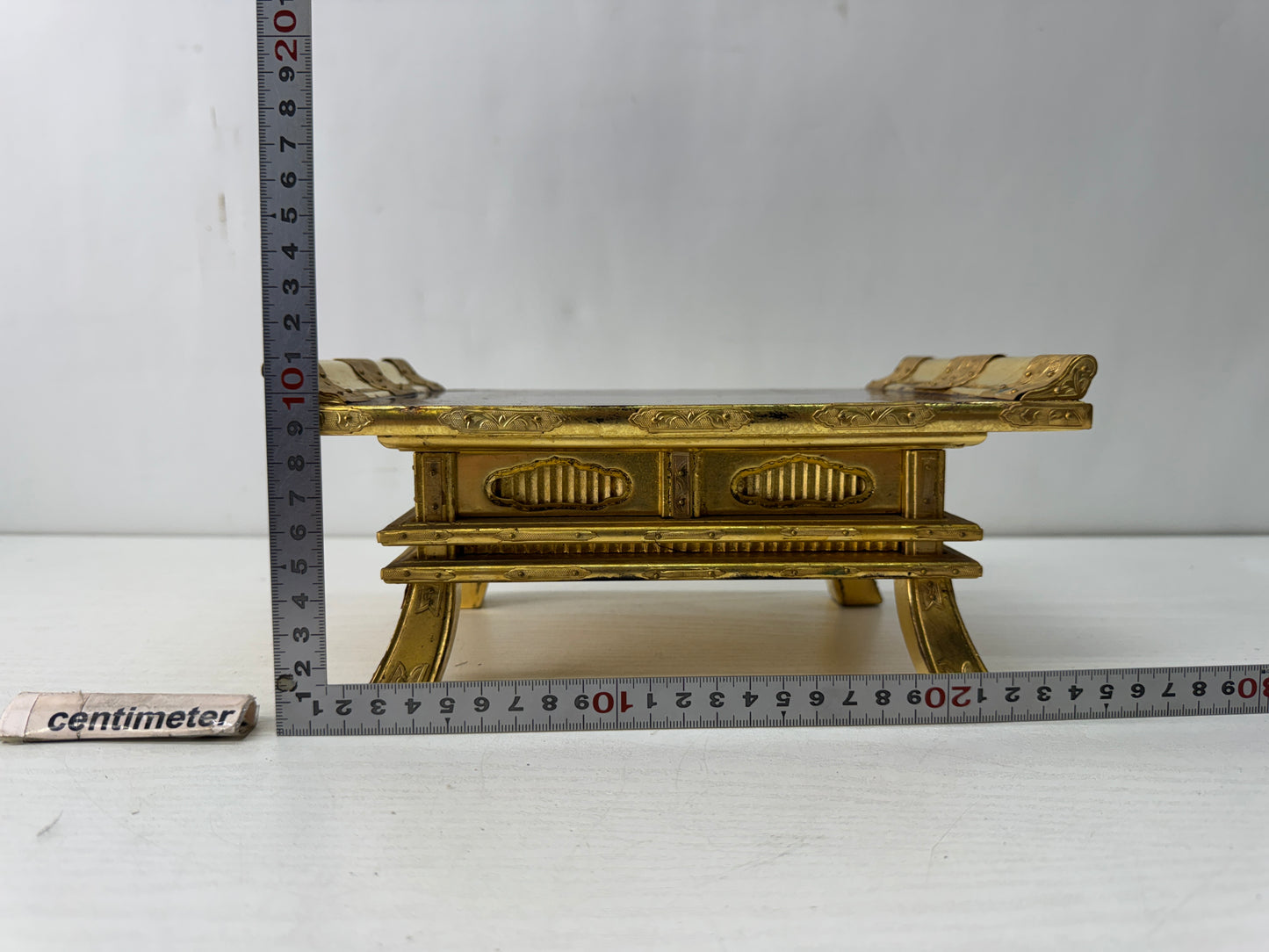 Y10577 Buddhist Altar Equipment Gold Makie Sutra desk Japan antique Buddhism