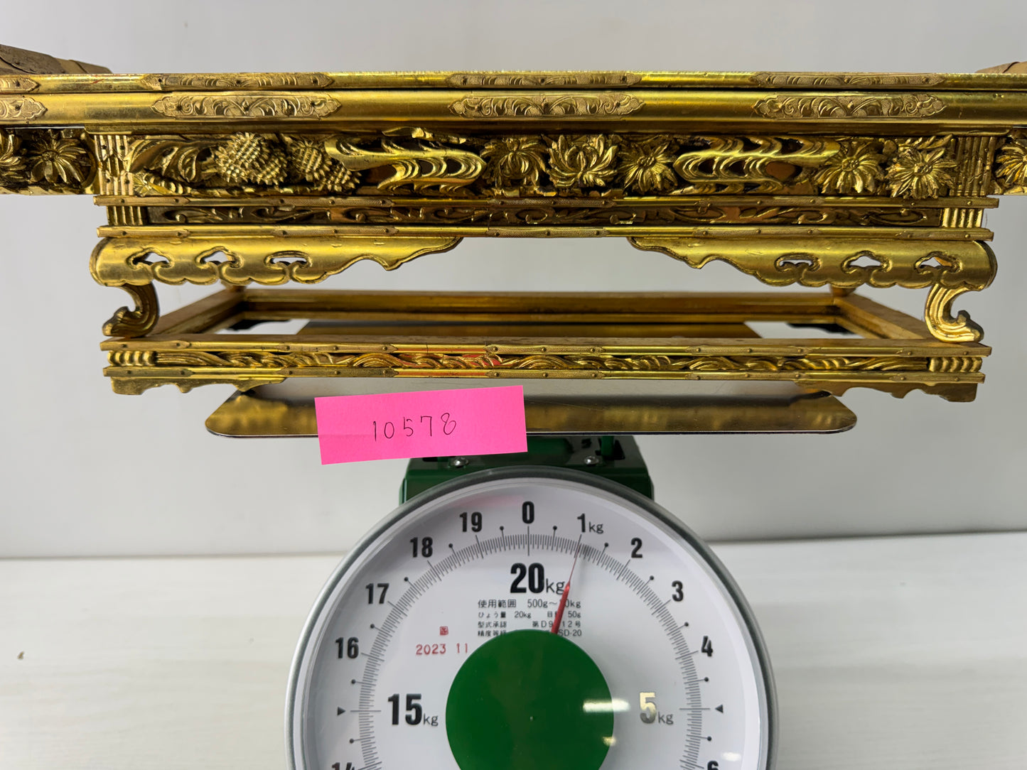 Y10578 Buddhist Altar Equipment sutra desk Japan antique Buddhism furniture