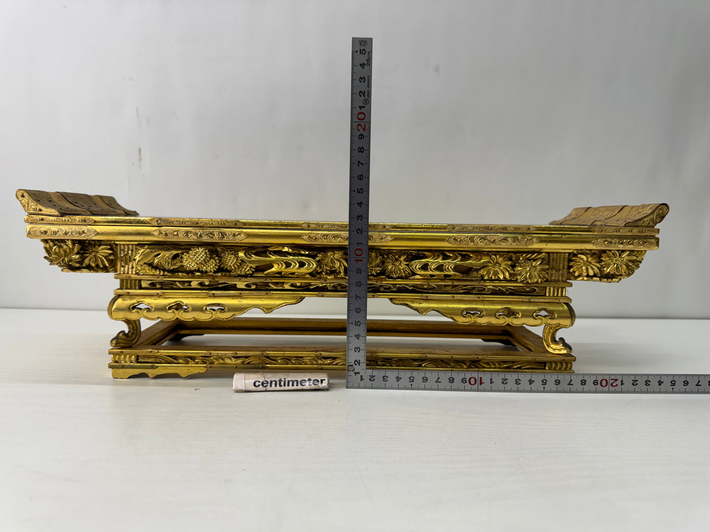 Y10578 Buddhist Altar Equipment sutra desk Japan antique Buddhism furniture