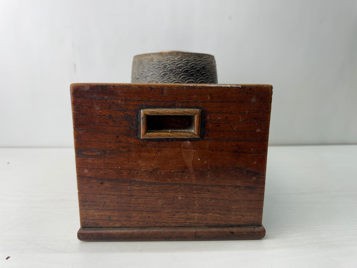 Y10580 TRAY Zelkova wood tobacco holder funiture style folk art Japan antique