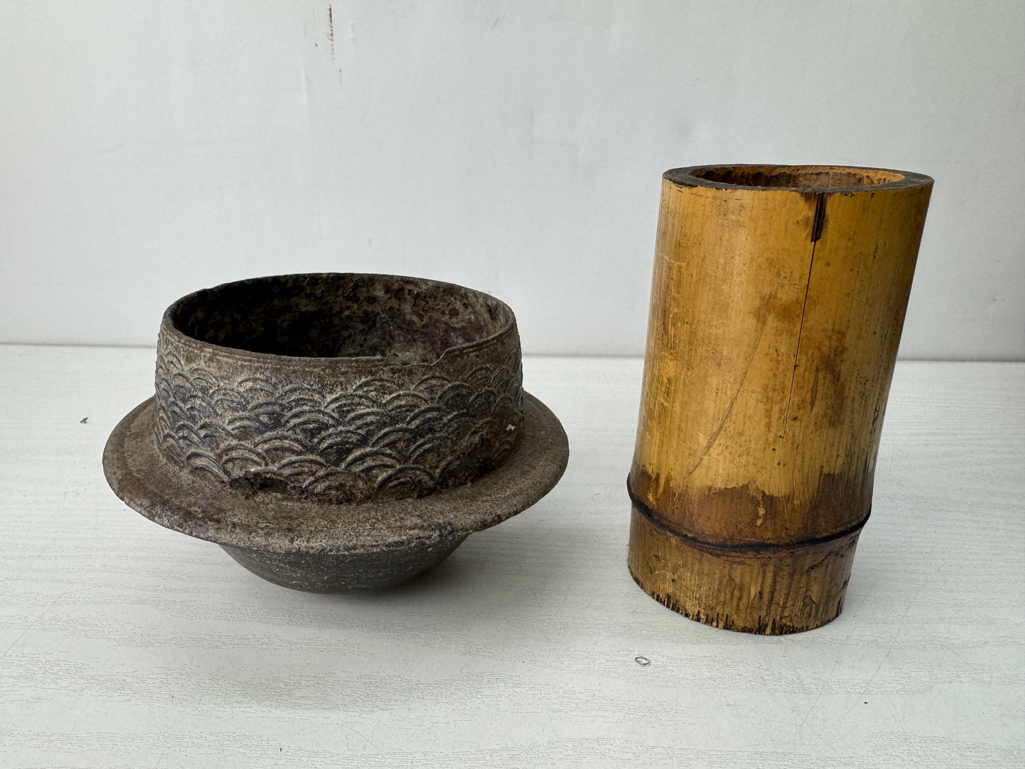 Y10580 TRAY Zelkova wood tobacco holder funiture style folk art Japan antique
