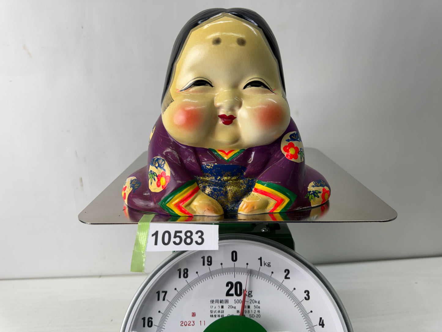 Y10583 NINGYO ceramic Ofuku figurine doll figure Japan antique interior decor
