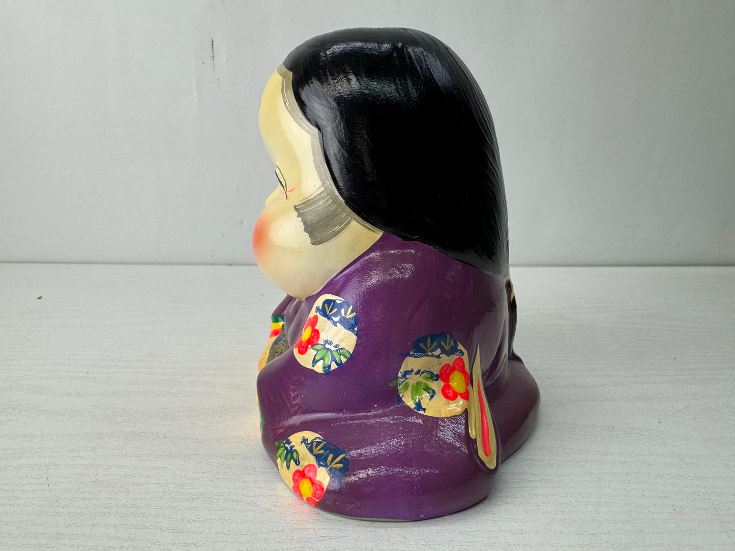 Y10583 NINGYO ceramic Ofuku figurine doll figure Japan antique interior decor