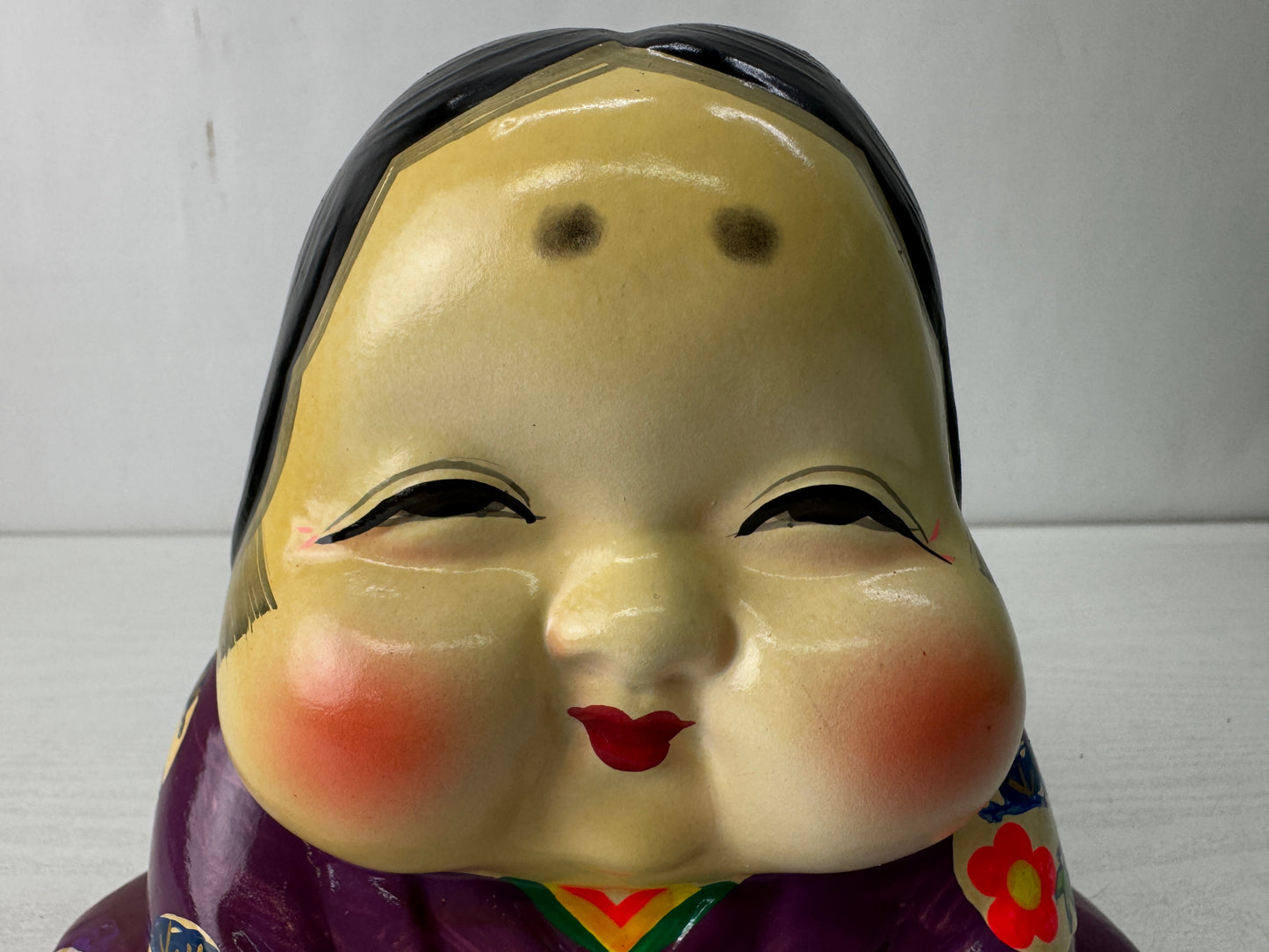 Y10583 NINGYO ceramic Ofuku figurine doll figure Japan antique interior decor