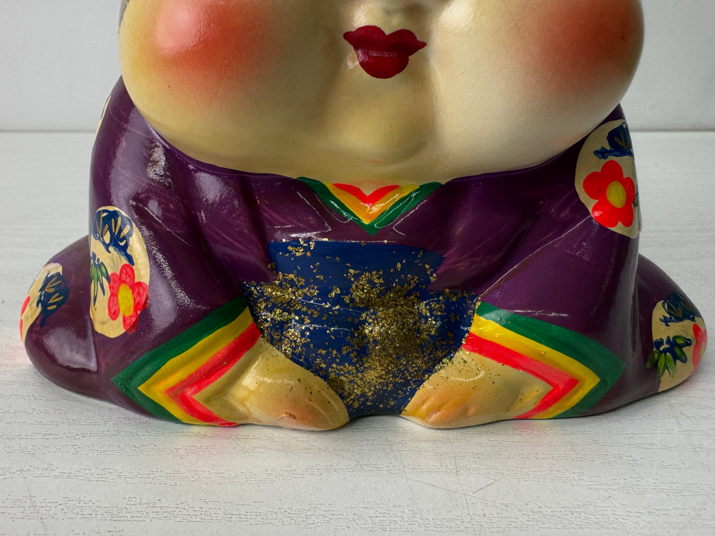 Y10583 NINGYO ceramic Ofuku figurine doll figure Japan antique interior decor