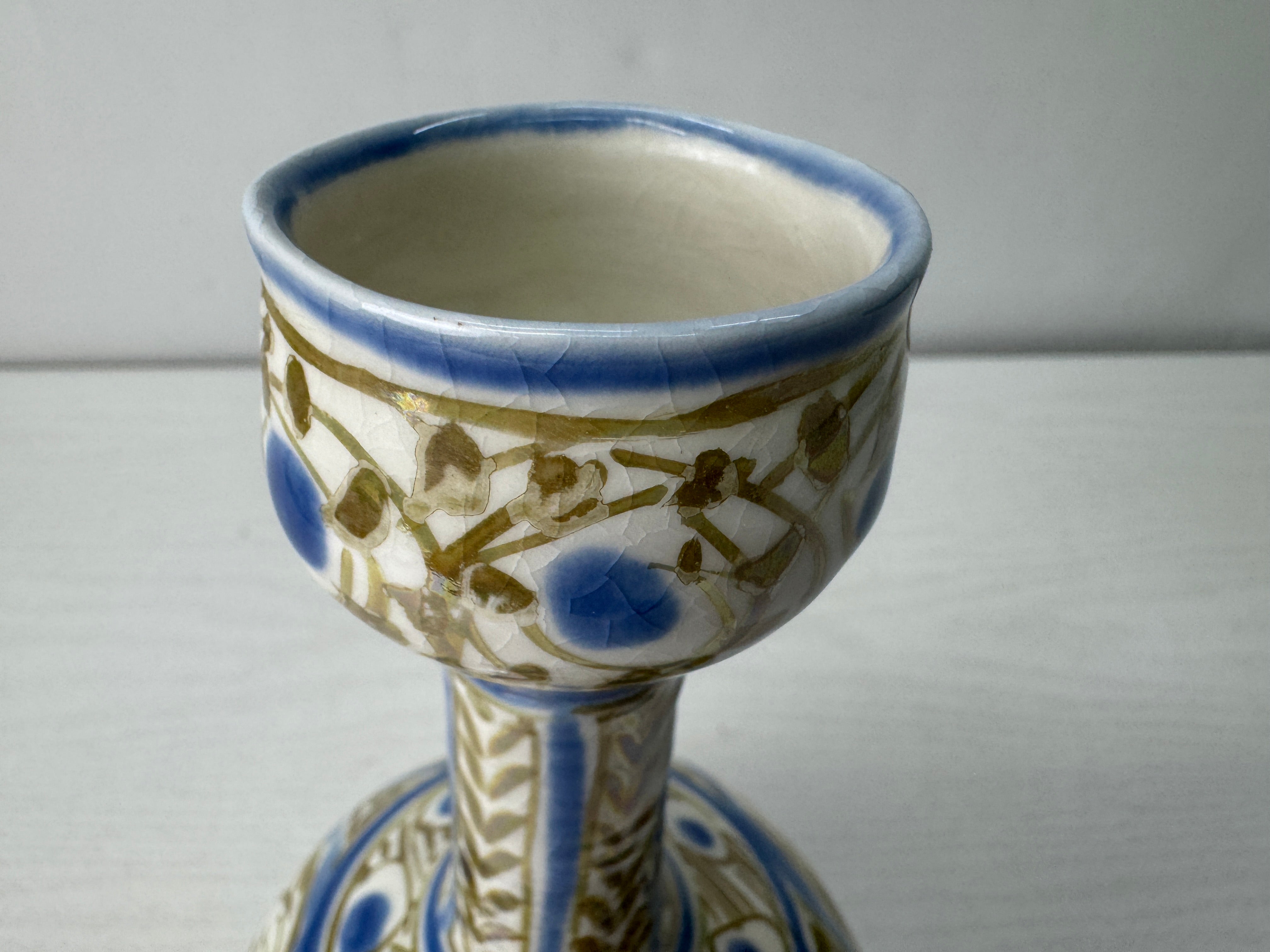 Y10587 FLOWER VASE Lusterware signed box Japan antique ikebana