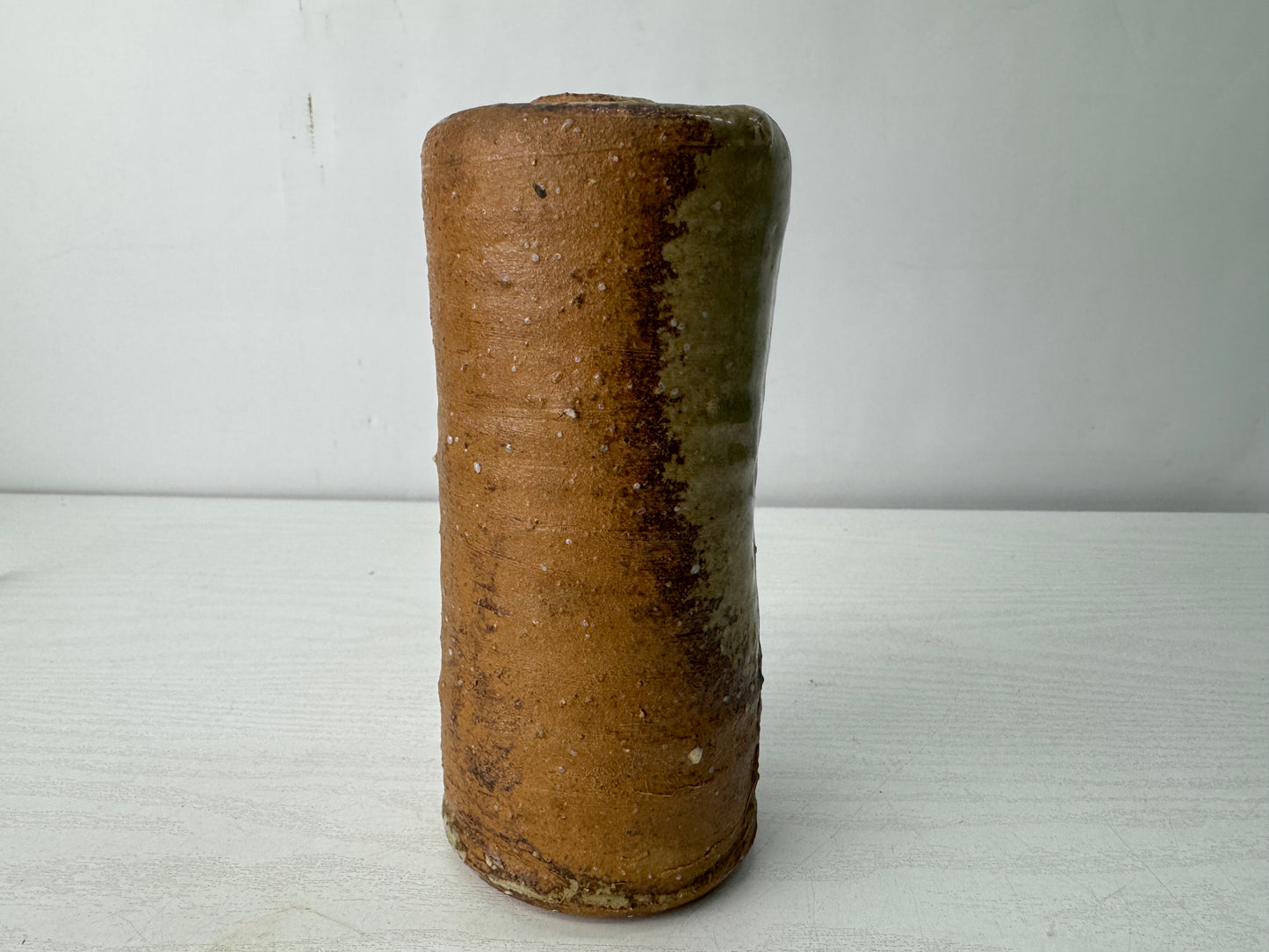 Y10588 FLOWER VASE Iga-ware signed box Japan antique ikebana floral arrangement