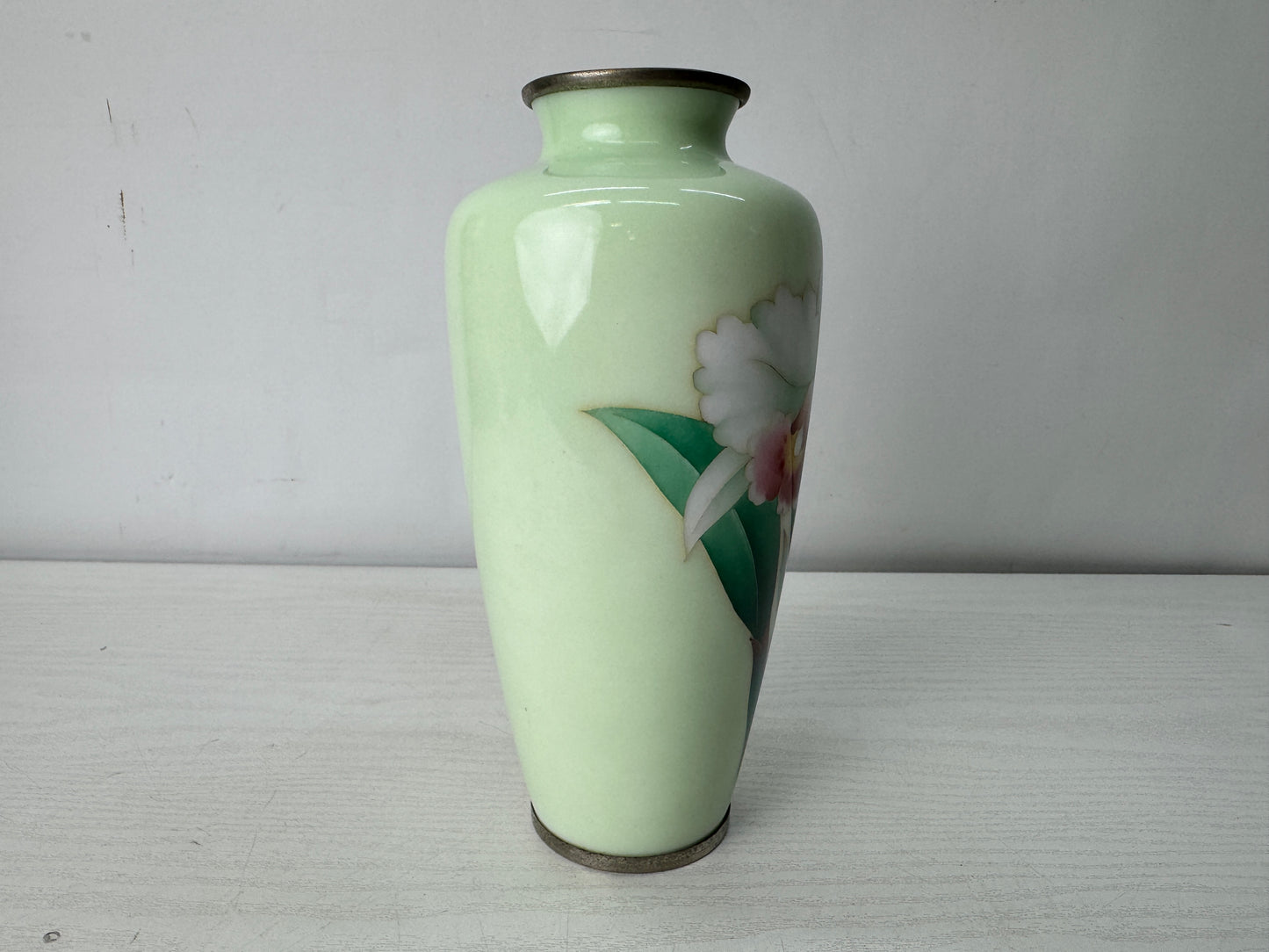 Y10590 FLOWER VASE Cloisonne signed box Japan antique ikebana floral arrangement