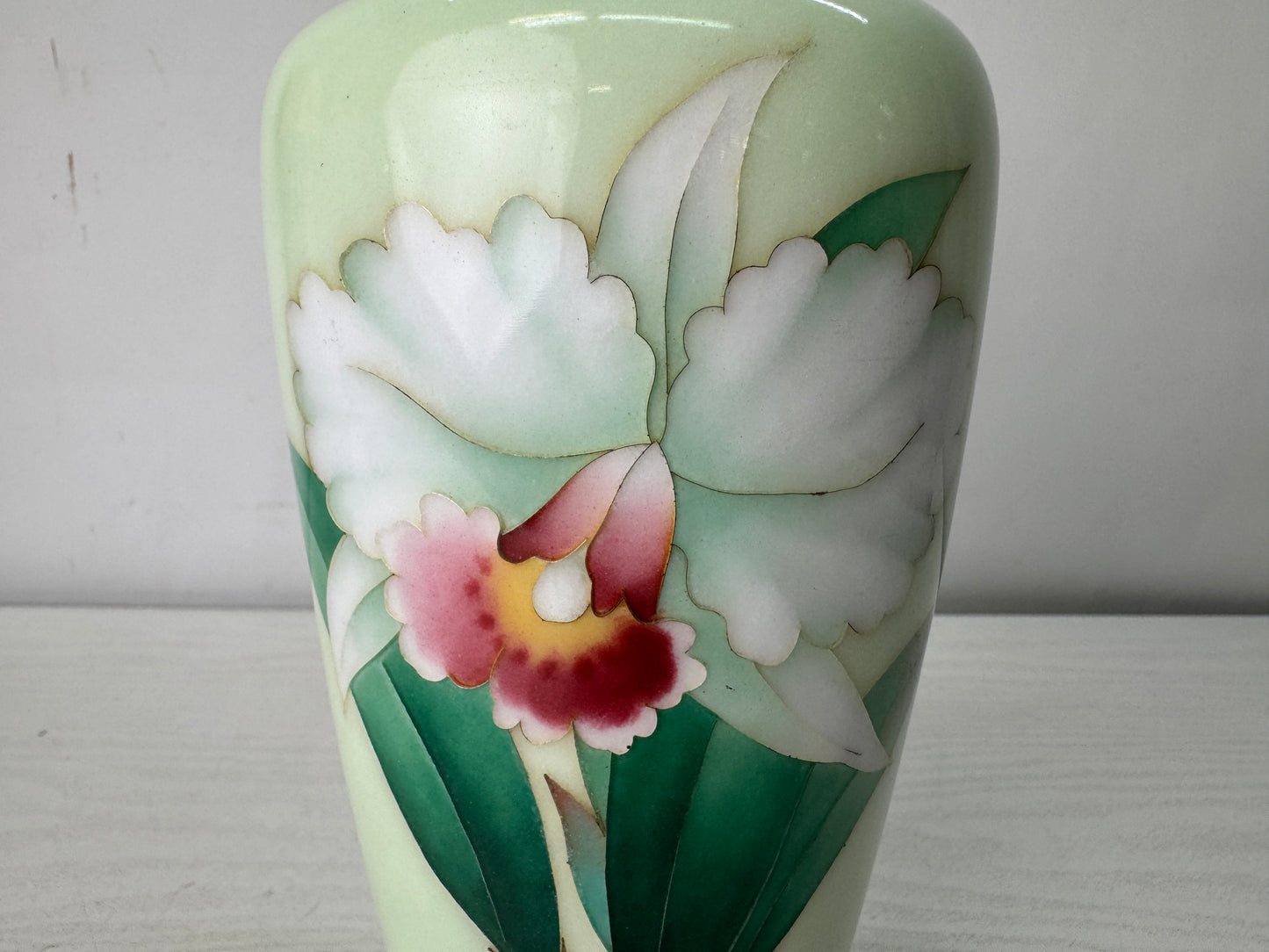 Y10590 FLOWER VASE Cloisonne signed box Japan antique ikebana floral arrangement