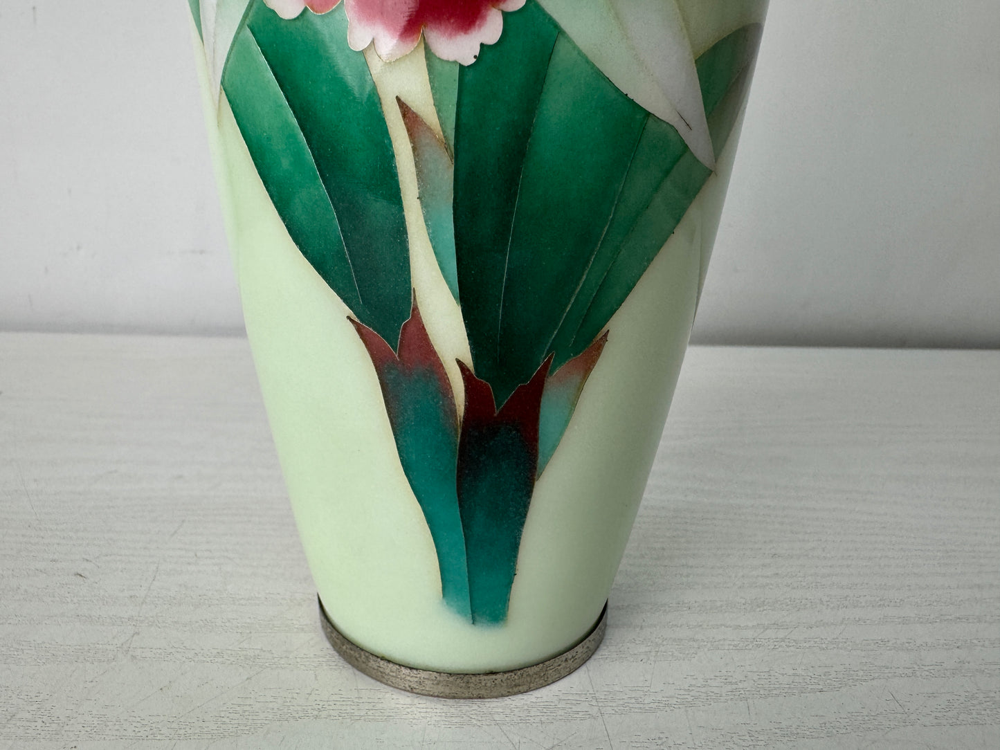 Y10590 FLOWER VASE Cloisonne signed box Japan antique ikebana floral arrangement