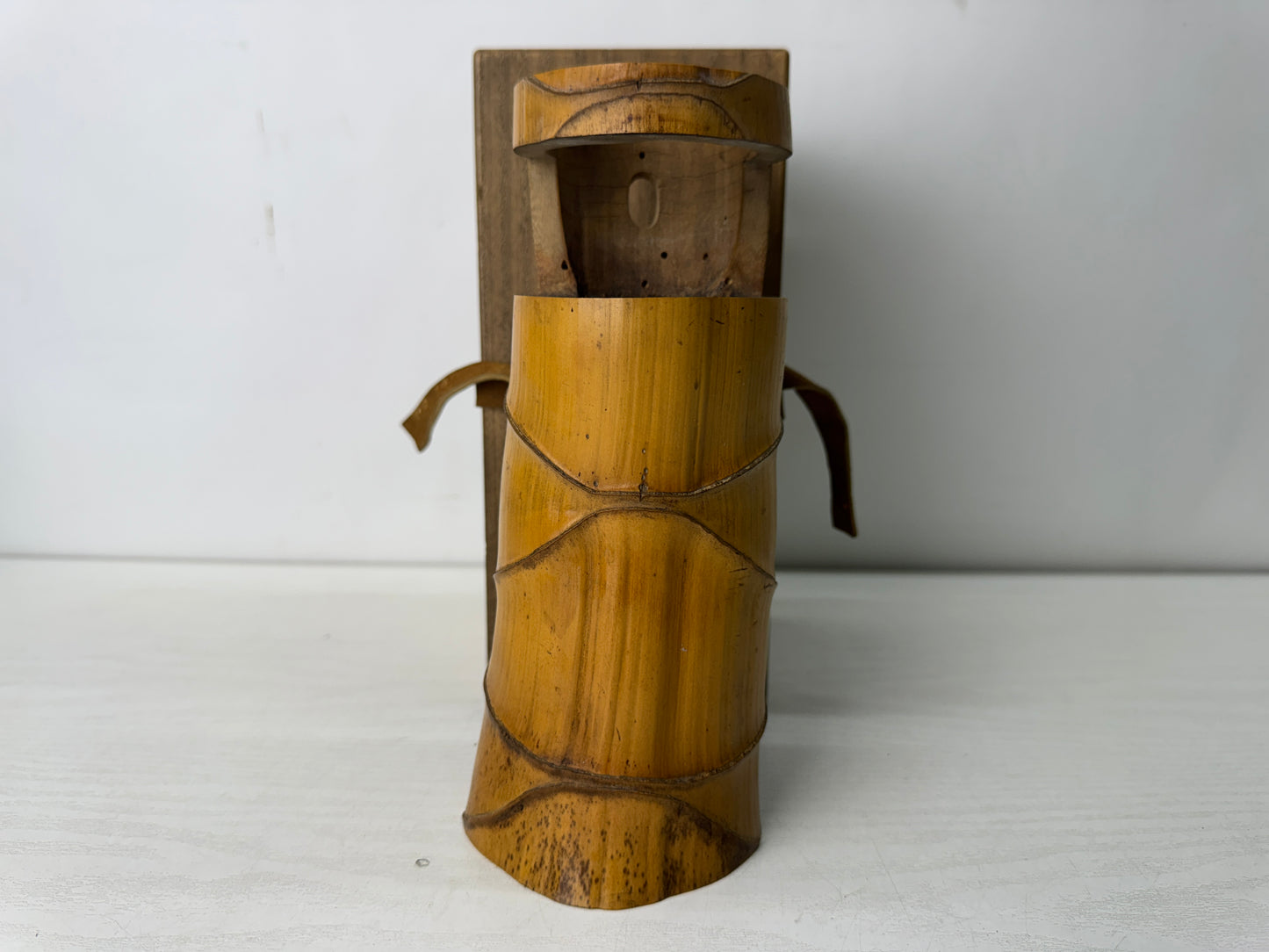 Y10591 FLOWER VASE Bamboo signed box Japan antique ikebana floral arrangement