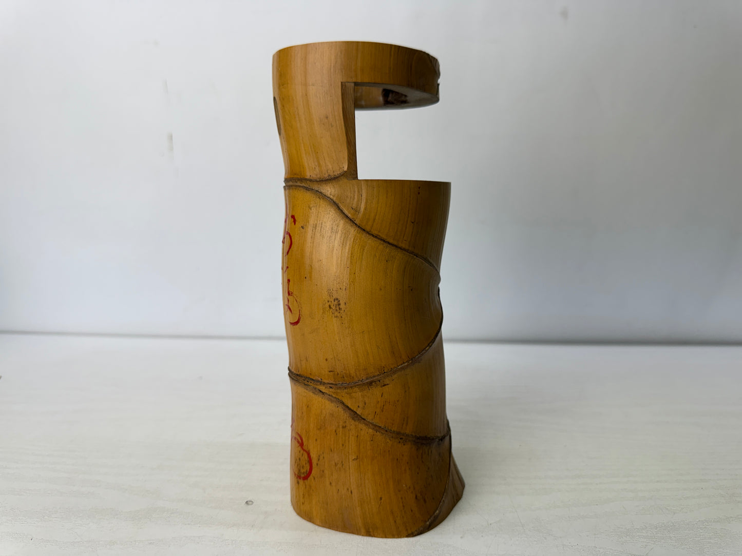 Y10591 FLOWER VASE Bamboo signed box Japan antique ikebana floral arrangement
