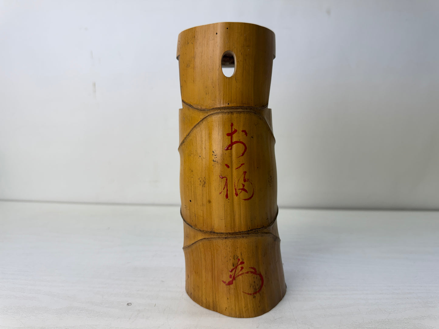 Y10591 FLOWER VASE Bamboo signed box Japan antique ikebana floral arrangement