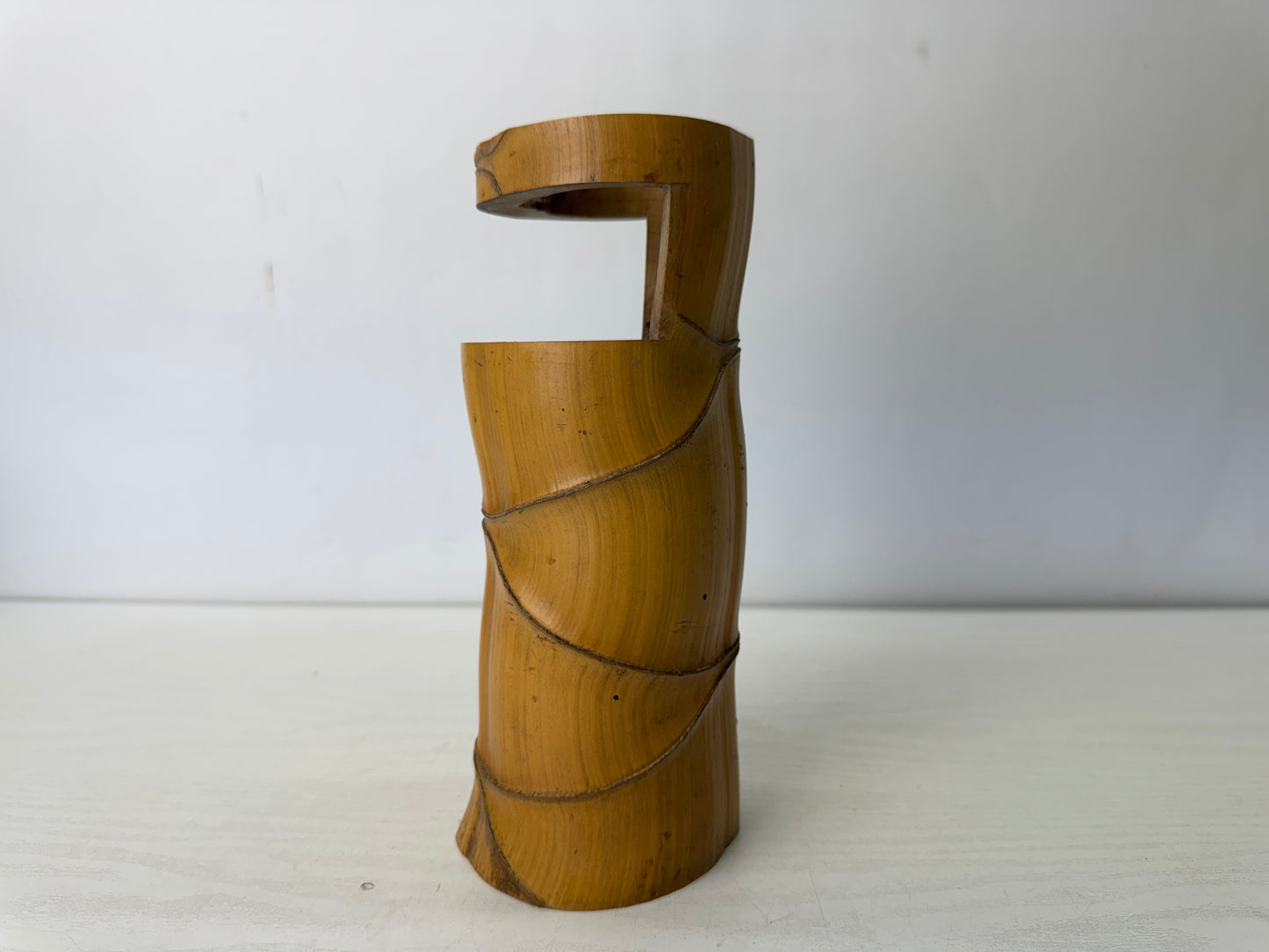 Y10591 FLOWER VASE Bamboo signed box Japan antique ikebana floral arrangement