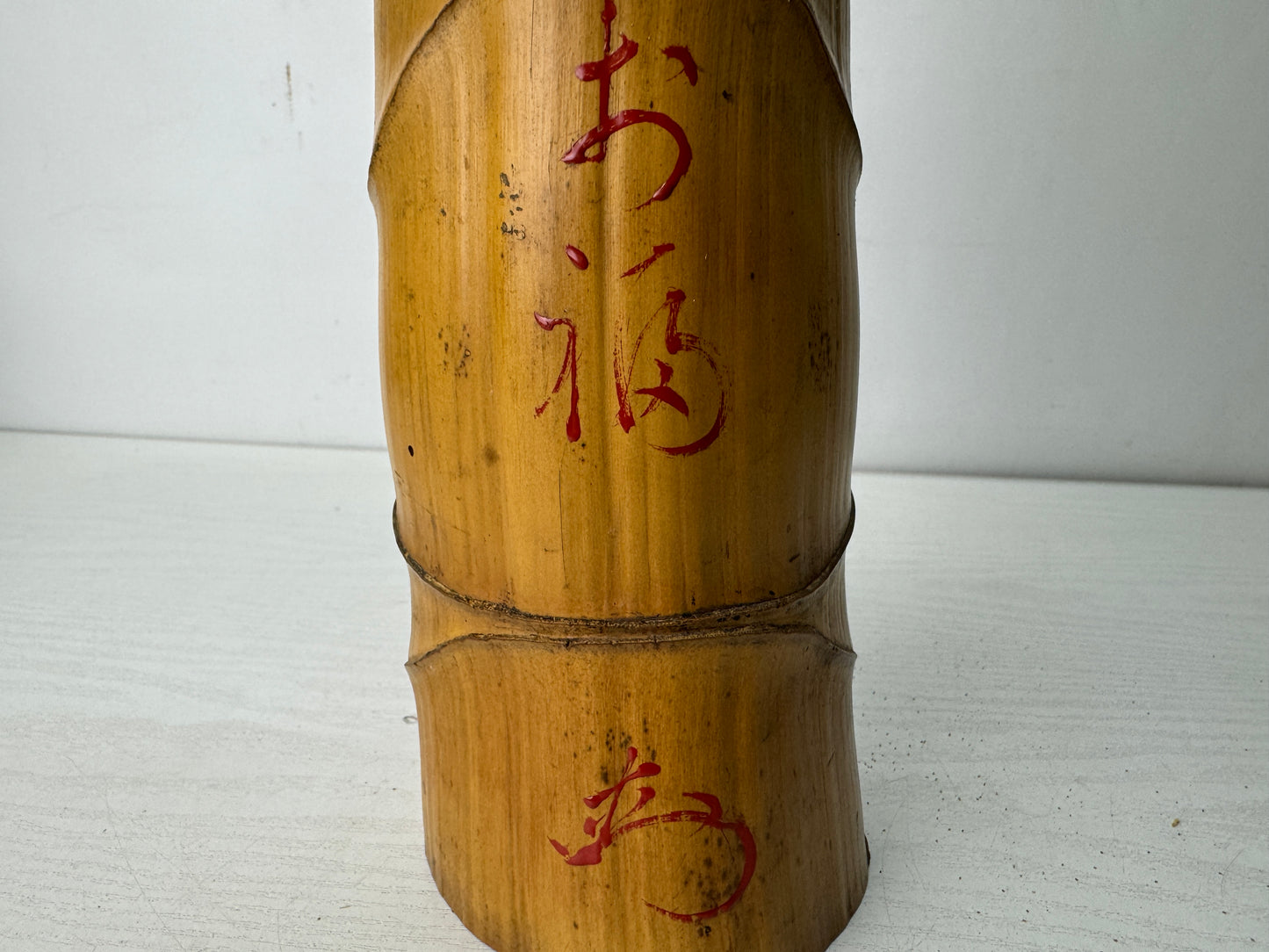Y10591 FLOWER VASE Bamboo signed box Japan antique ikebana floral arrangement