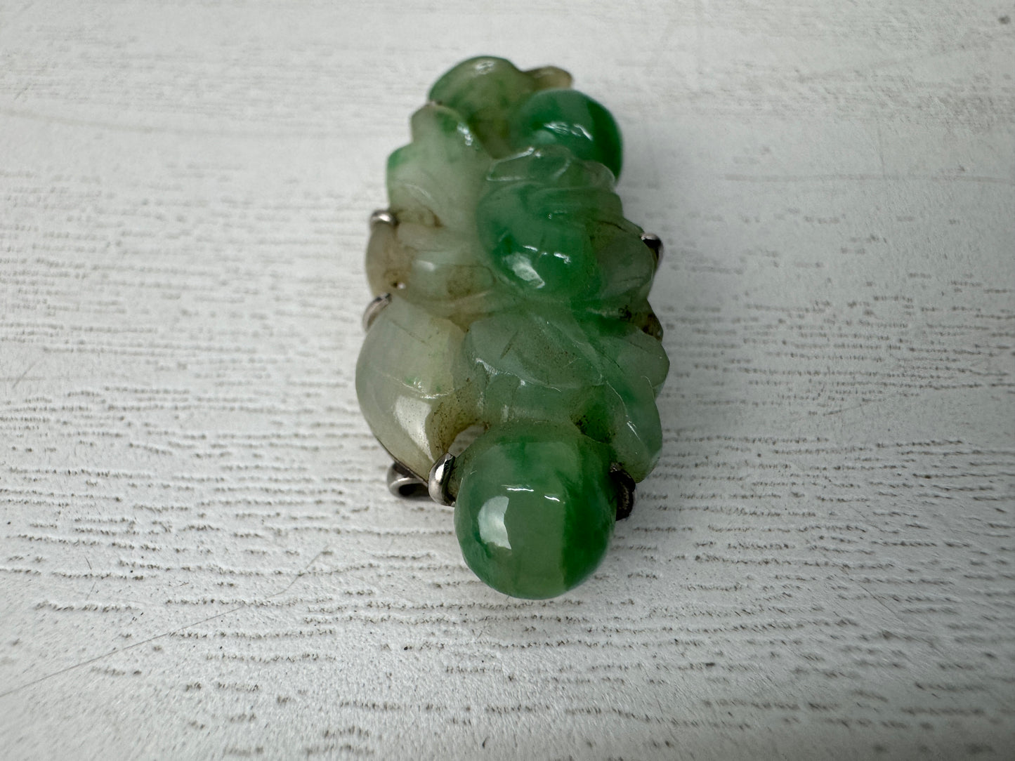 Y10593 OBIDOME Jade Sash clip brooch openwork Japan antique kimono accessory