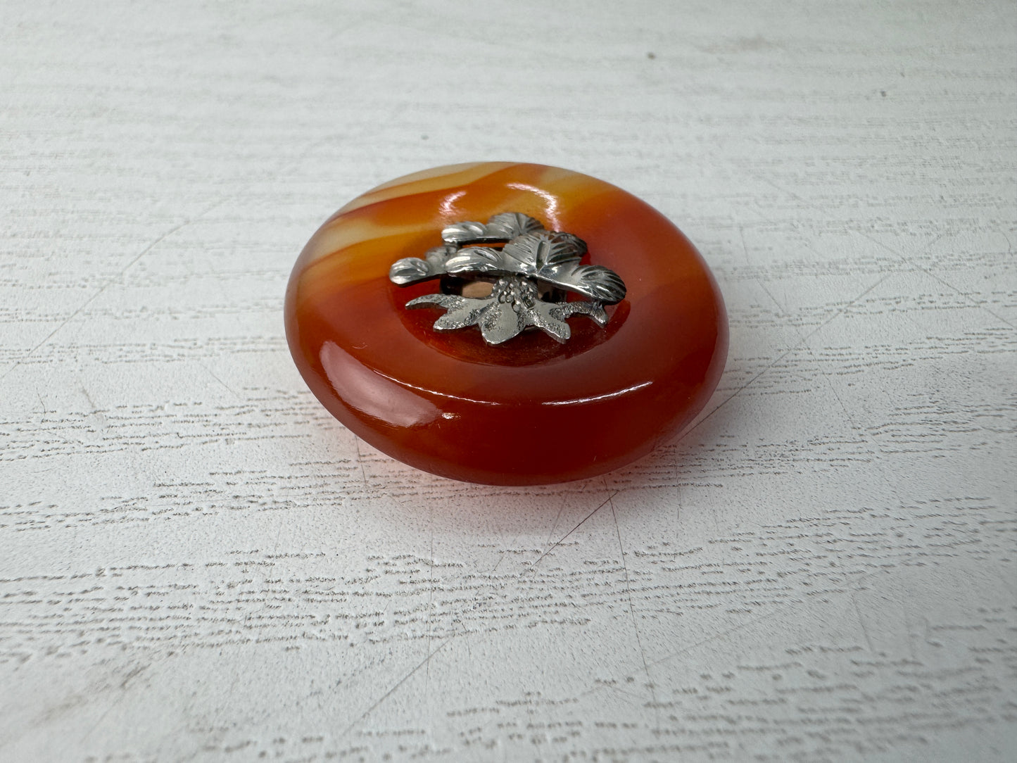 Y10594 OBIDOME Agate Sash clip obi clasp brooch Japan antique kimono accessory