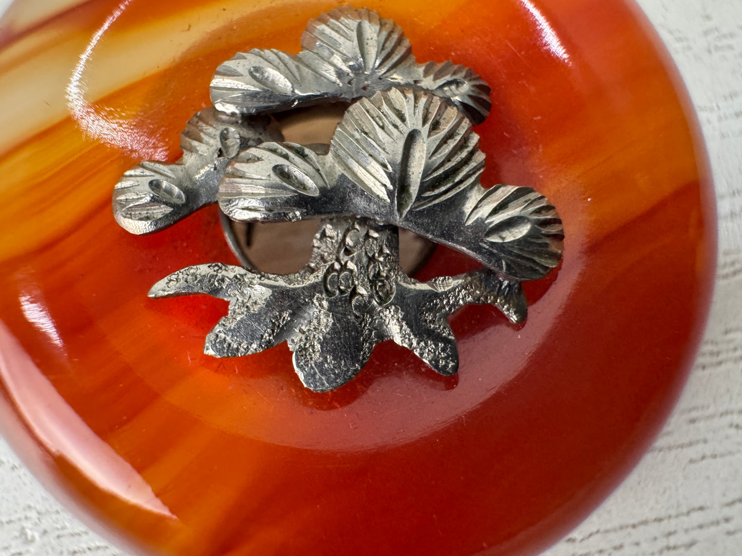 Y10594 OBIDOME Agate Sash clip obi clasp brooch Japan antique kimono accessory