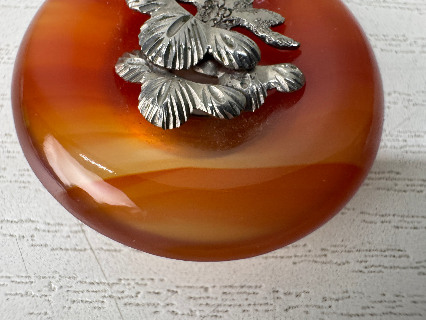 Y10594 OBIDOME Agate Sash clip obi clasp brooch Japan antique kimono accessory