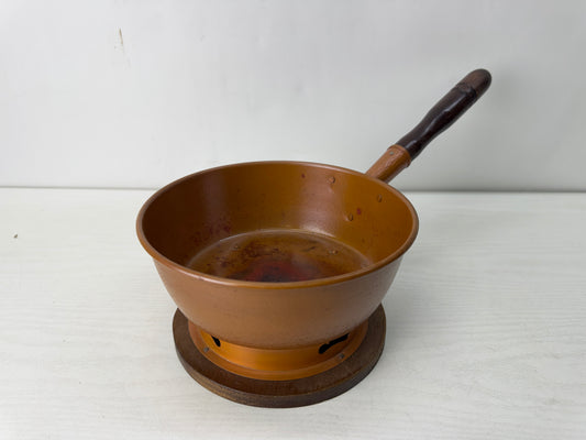 Y10597 DAIJUNO Copper charcoal holder stand handle Japan antique tea ceremony