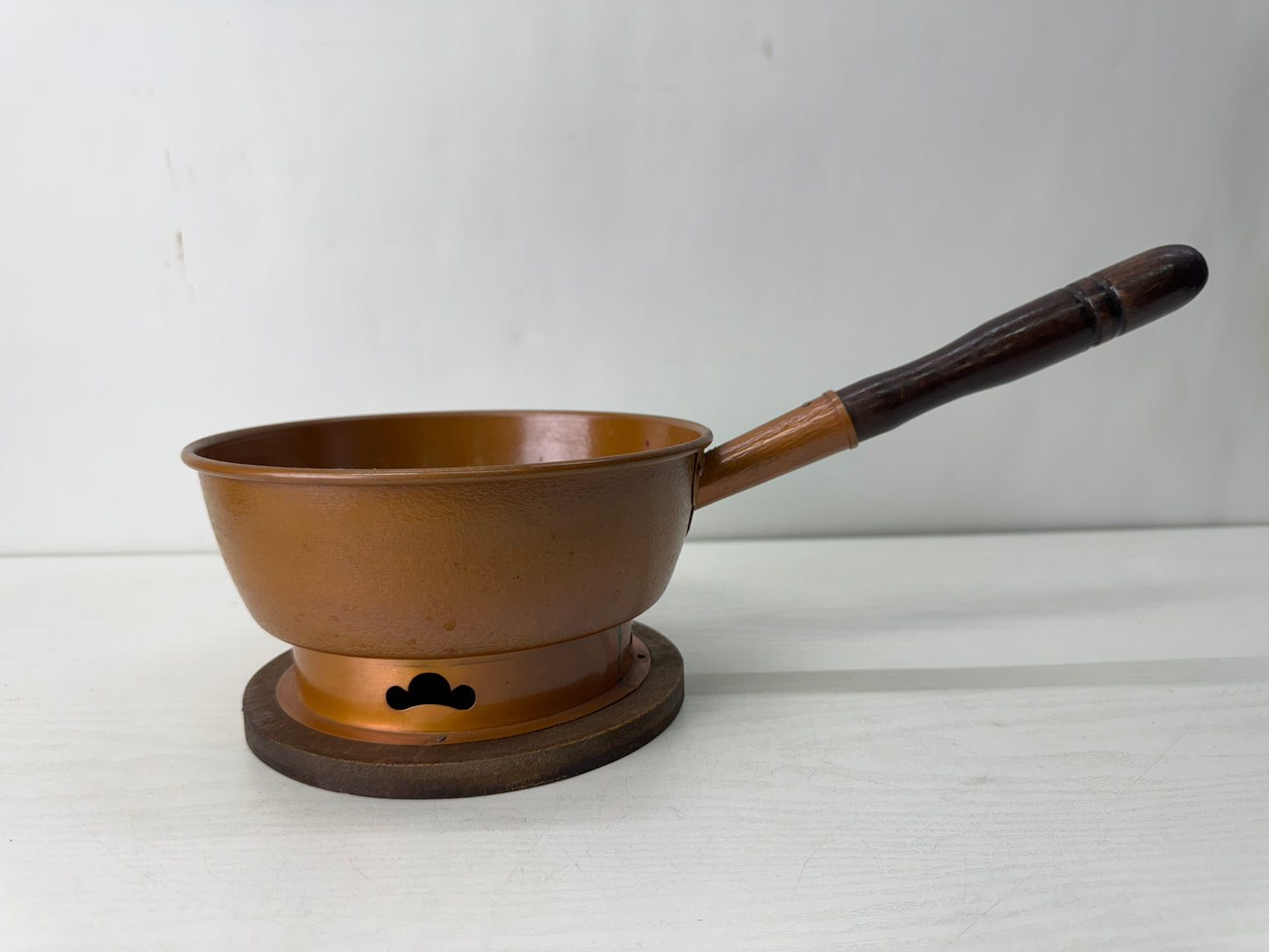 Y10597 DAIJUNO Copper charcoal holder stand handle Japan antique tea ceremony