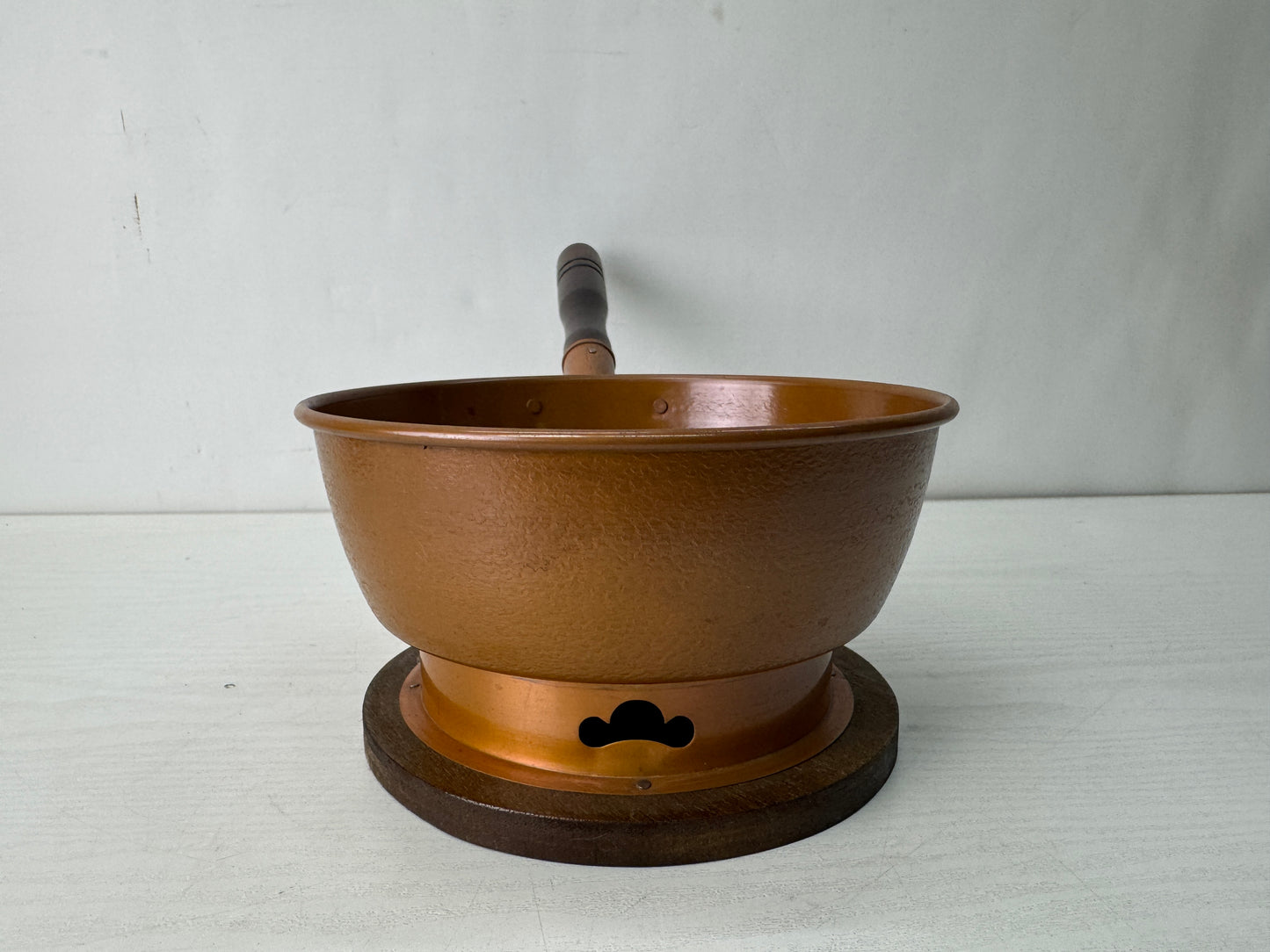 Y10597 DAIJUNO Copper charcoal holder stand handle Japan antique tea ceremony