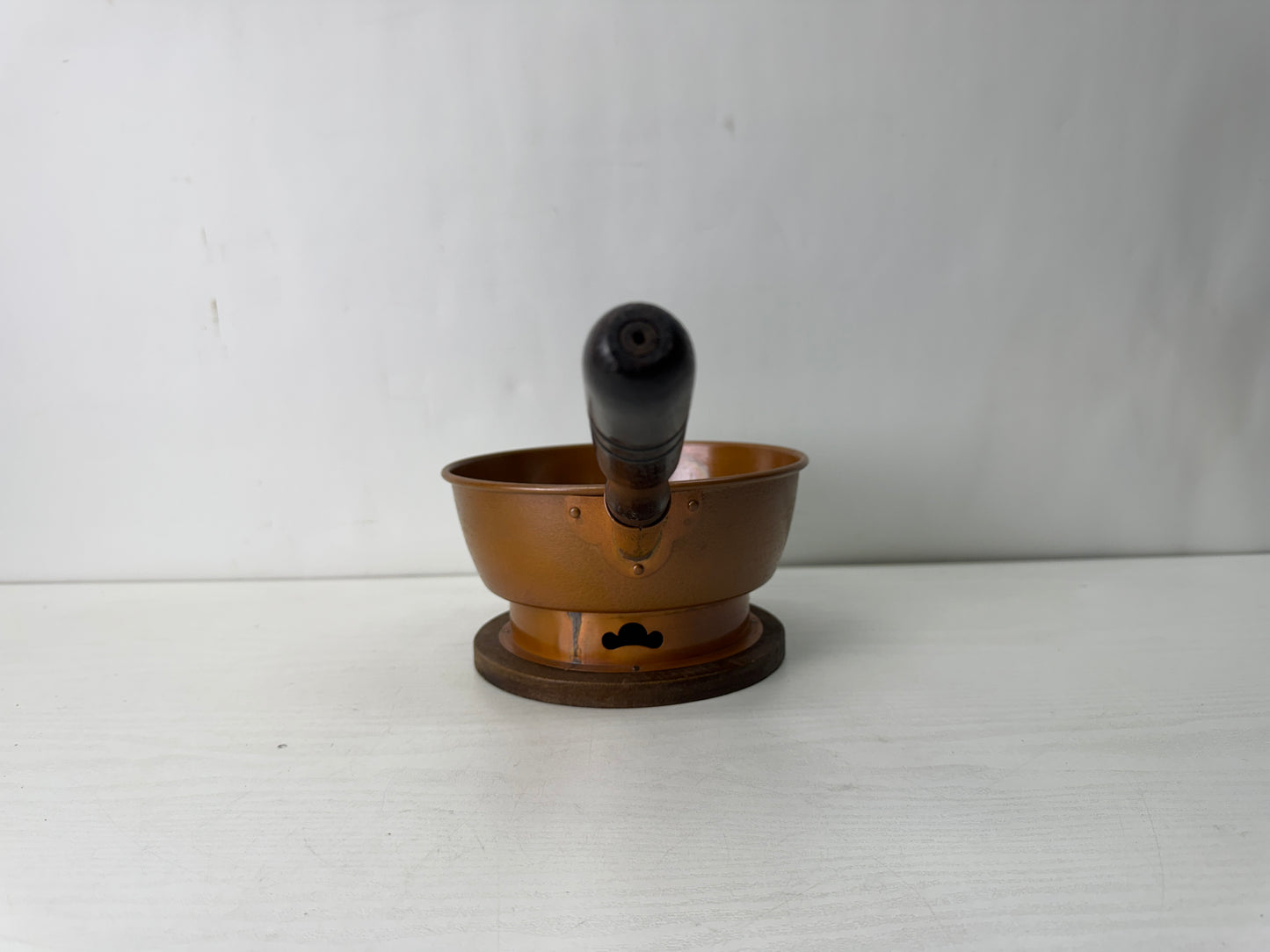Y10597 DAIJUNO Copper charcoal holder stand handle Japan antique tea ceremony