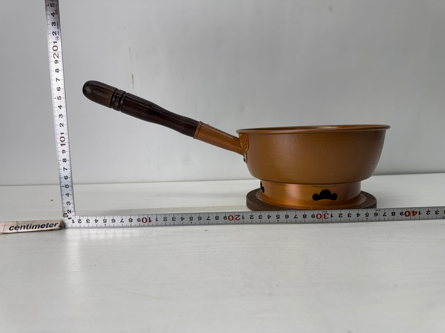 Y10597 DAIJUNO Copper charcoal holder stand handle Japan antique tea ceremony