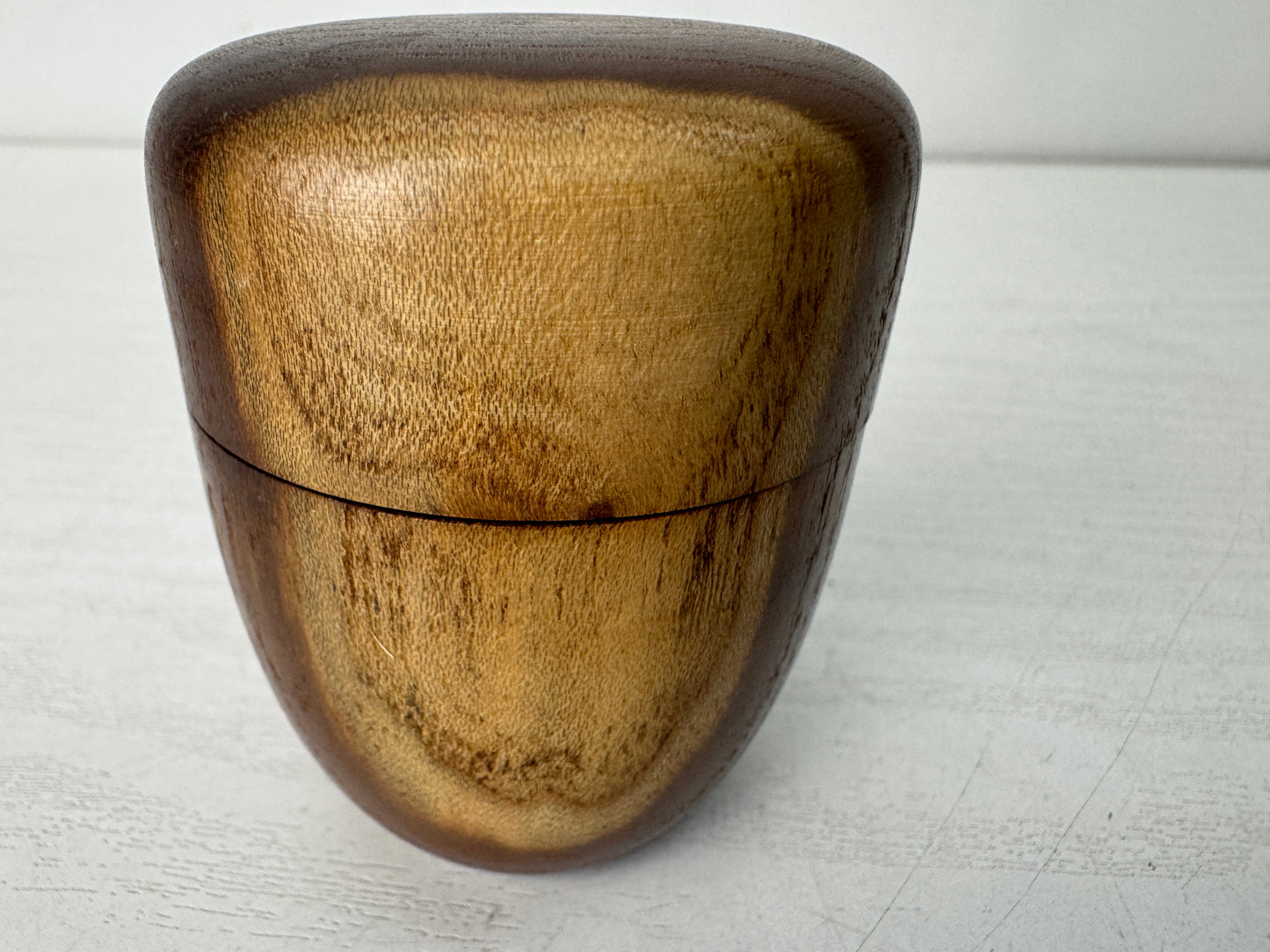 Y10599 TEA CADDY wooden Matcha container case signed Japan antique tea ceremony