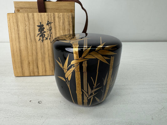 Y10600 TEA CADDY Matcha container case signed box Japan antique tea ceremony