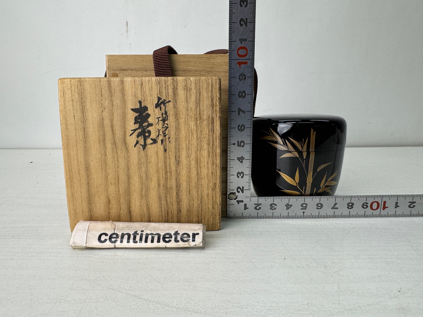 Y10600 TEA CADDY Matcha container case signed box Japan antique tea ceremony