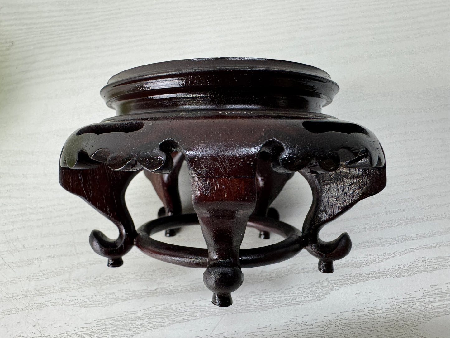 Y10602 CHAWAN Green stone Jade bowl wooden base box China antique tea ceremony