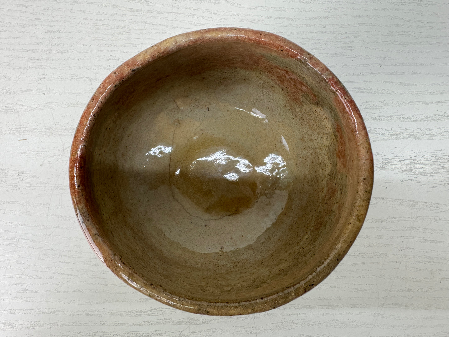 Y10605 CHAWAN Raku-ware red bowl signed box Japan antique tea ceremony pottery