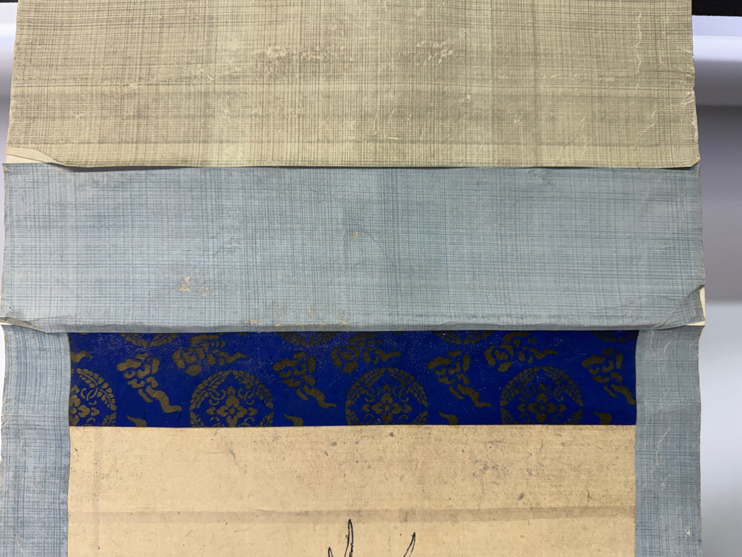Y10612 KAKEJIKU Hanging scroll Dragon printed Buddhist image Japan antique decor