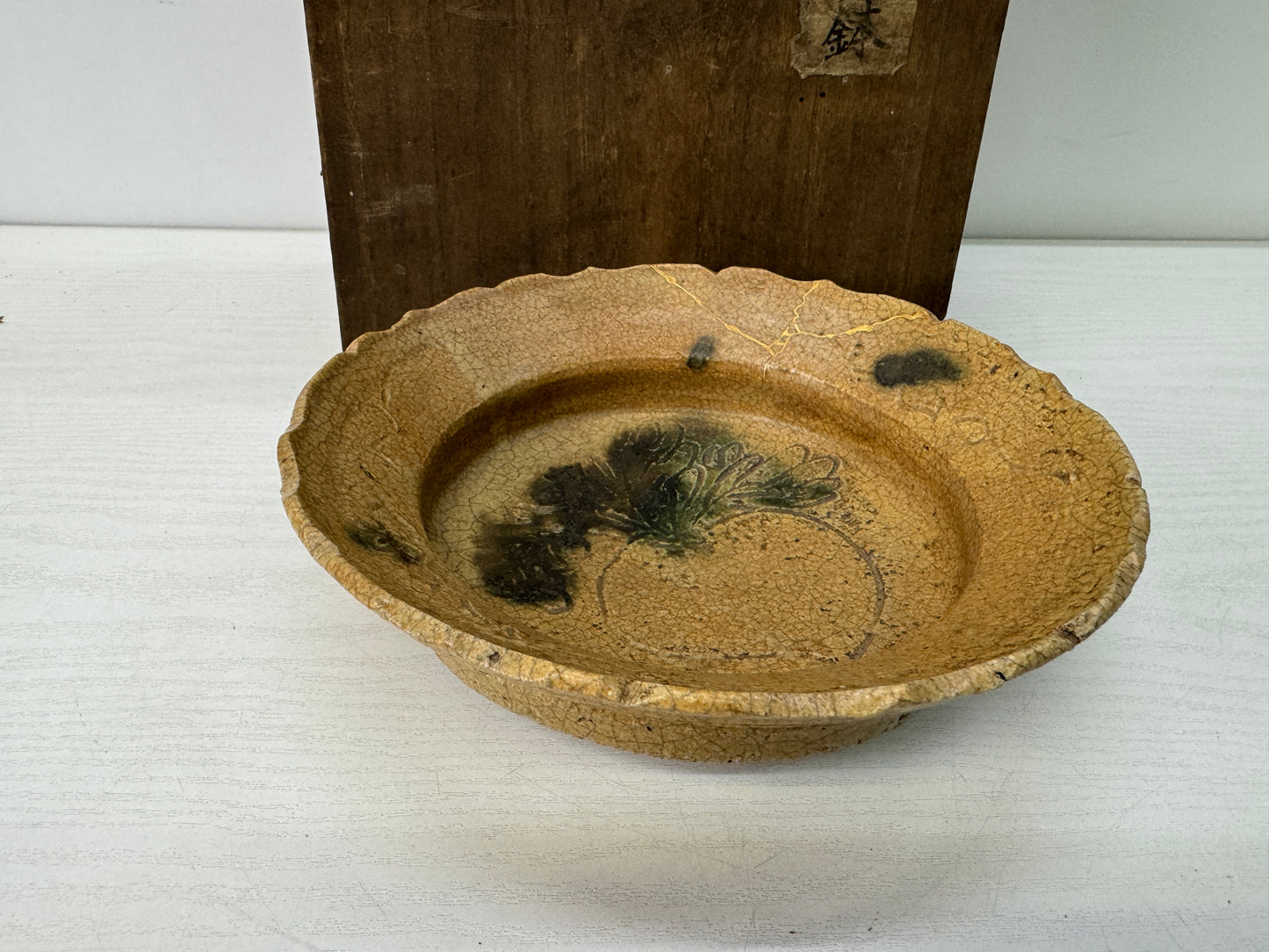 Y10617 CHAWAN Kiseto-ware bowl Radish kintsugi box Japan antique tableware basin