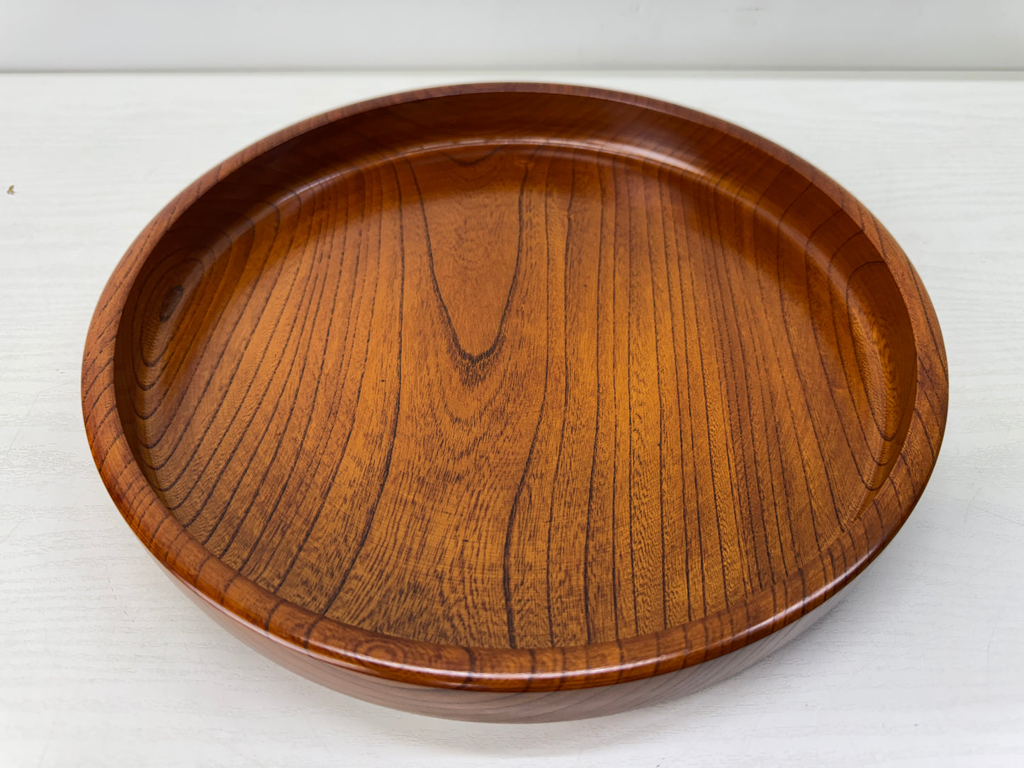 Y10619 TRAY zelkova wood Obon Ozen Japan antique kitchen serving platter salver